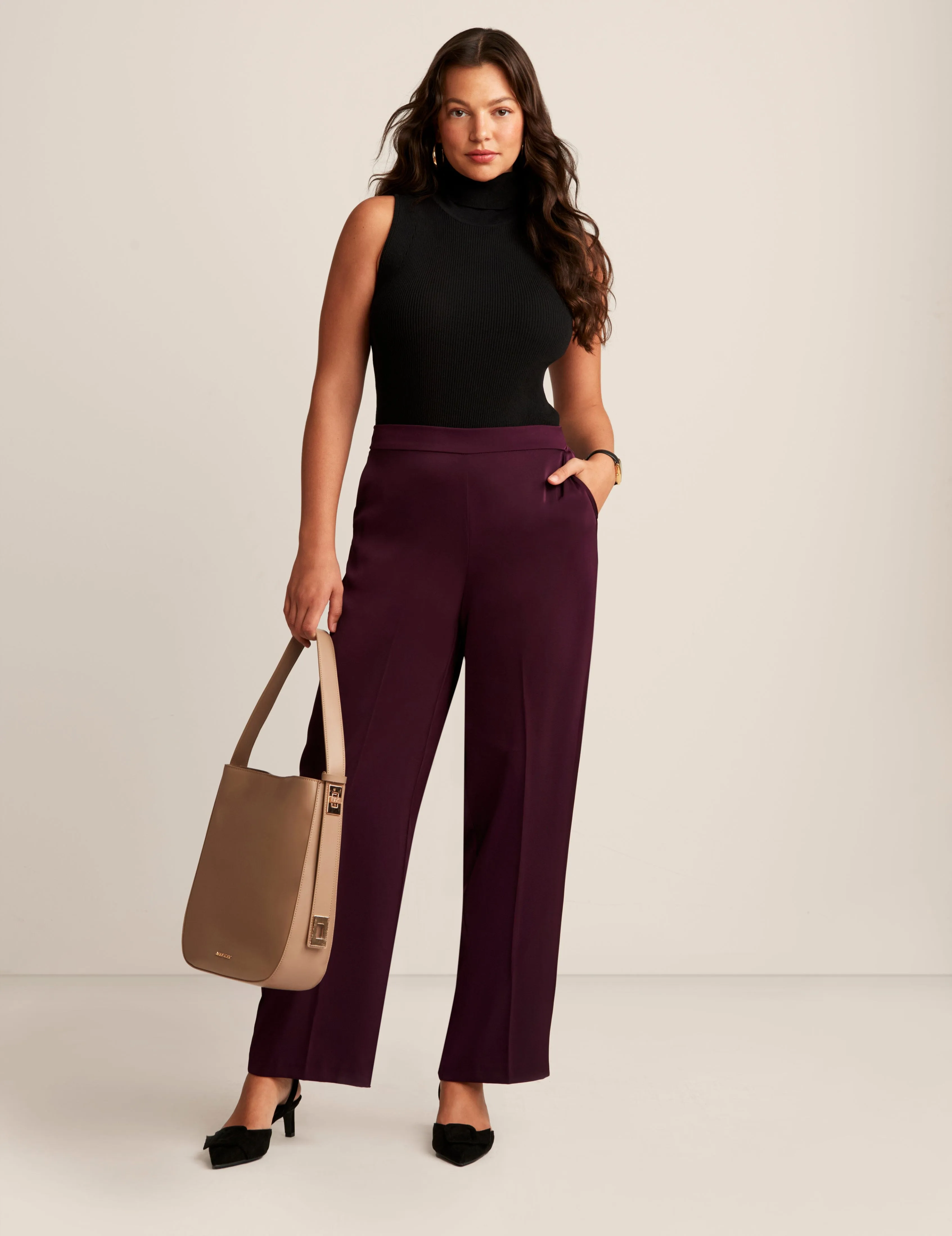 Pull On Slash Pocket Wide Leg Pant sold by Anne Klein