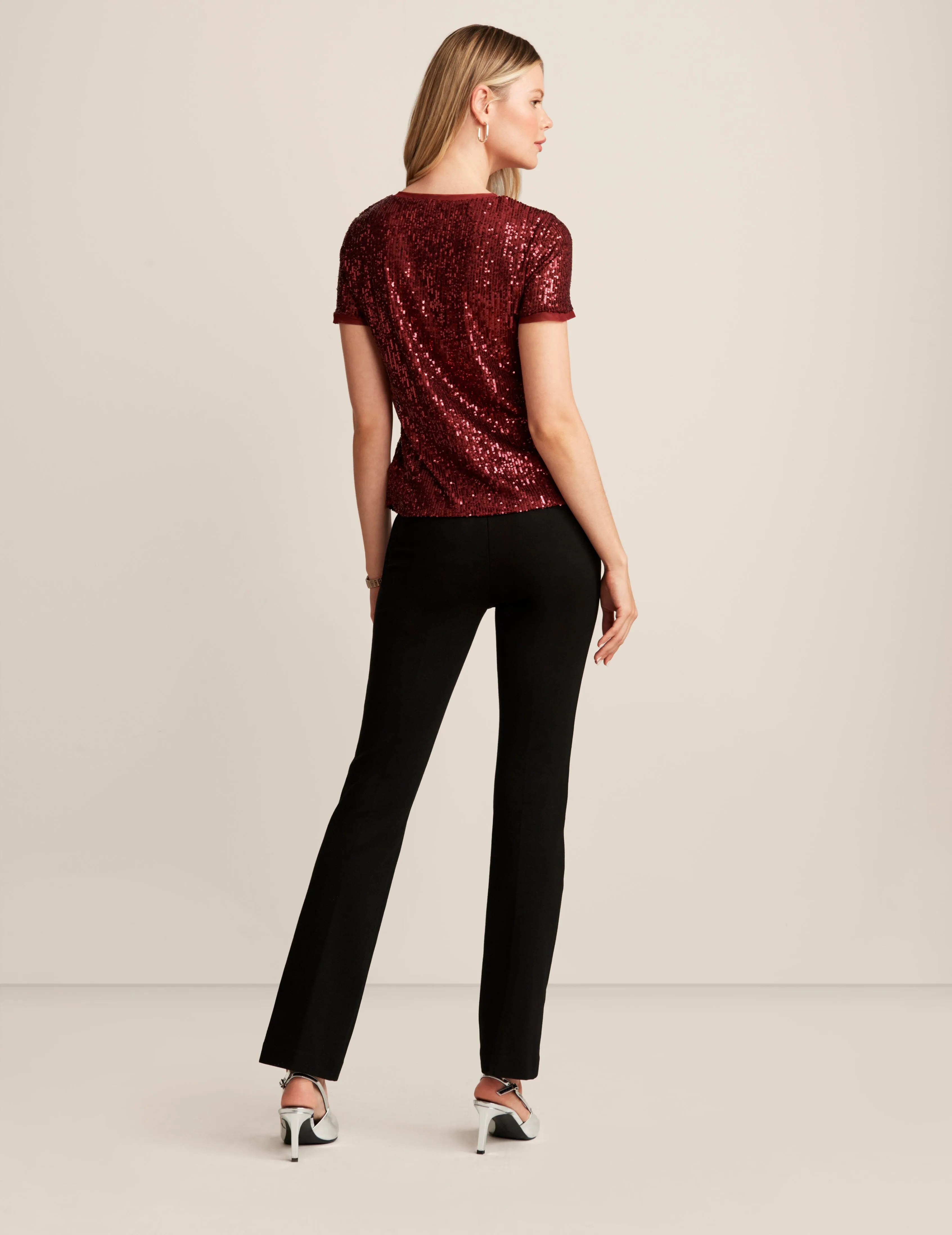 Sequin Mesh Short Sleeve Tee sold by Anne Klein product image thumbnail 2