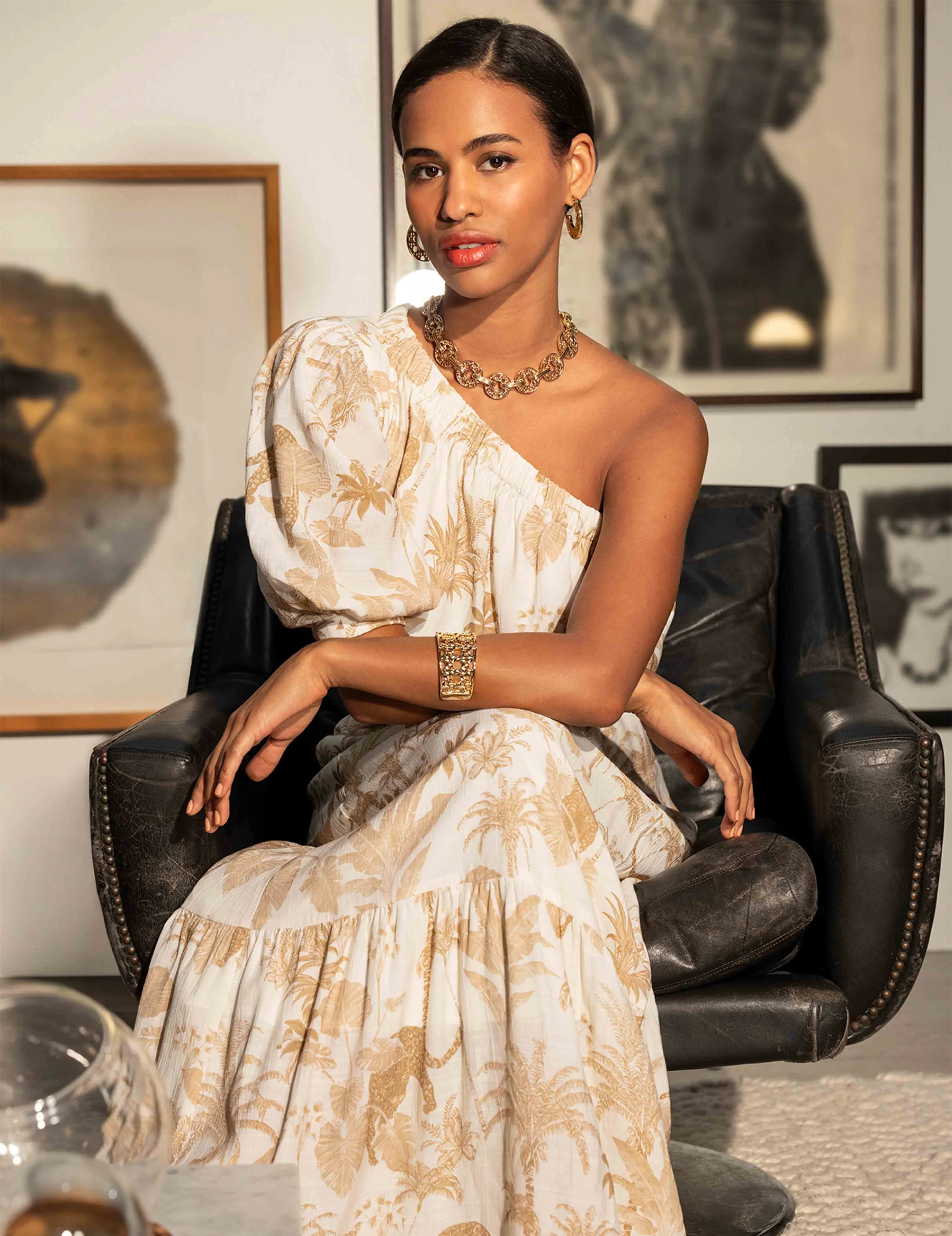 One Shoulder Top and Maxi Skirt Set -Sale sold by Anne Klein