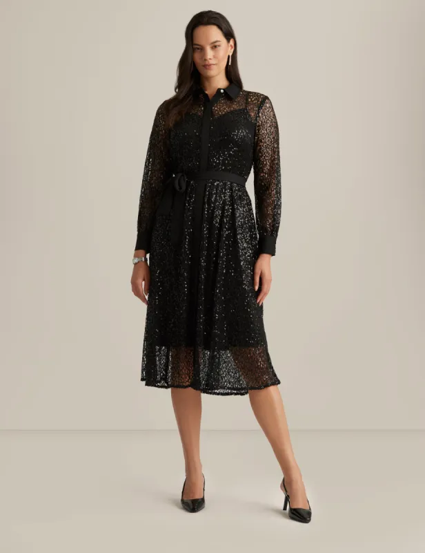Mixed Media A-Line Shirt Dress sold by Anne Klein