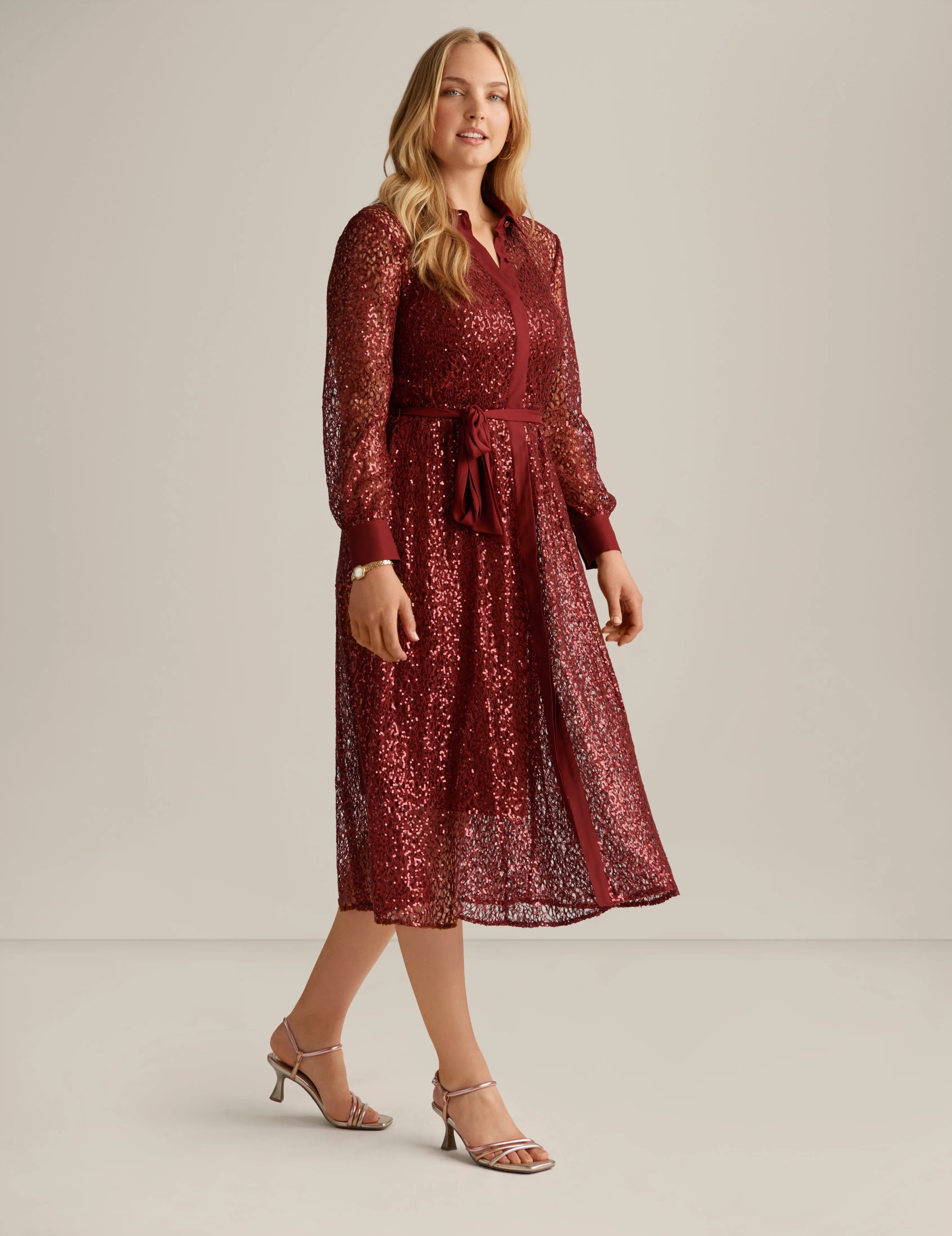 Mixed Media A-Line Shirt Dress sold by Anne Klein