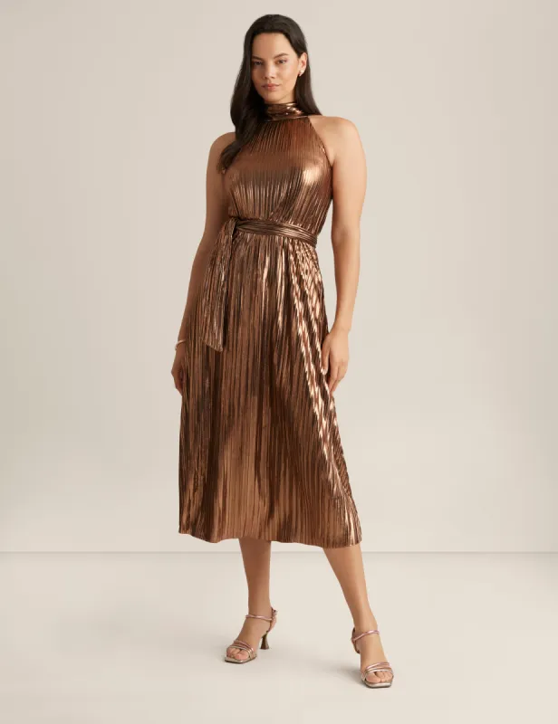 Mock Neck Halter Midi made by Kasper