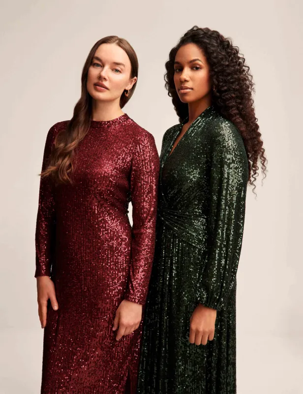 Long Sleeve Mock Neck Fitted Midi Dress sold by Anne Klein