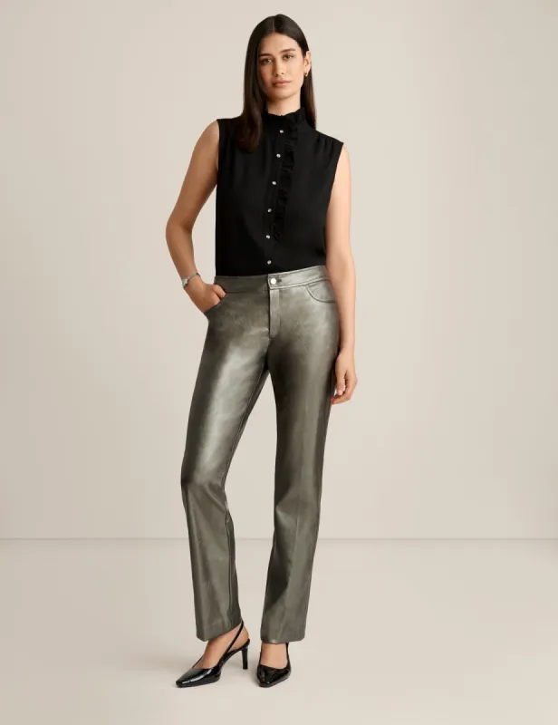 Ruffled Collar Sleeveless Button Down sold by Anne Klein