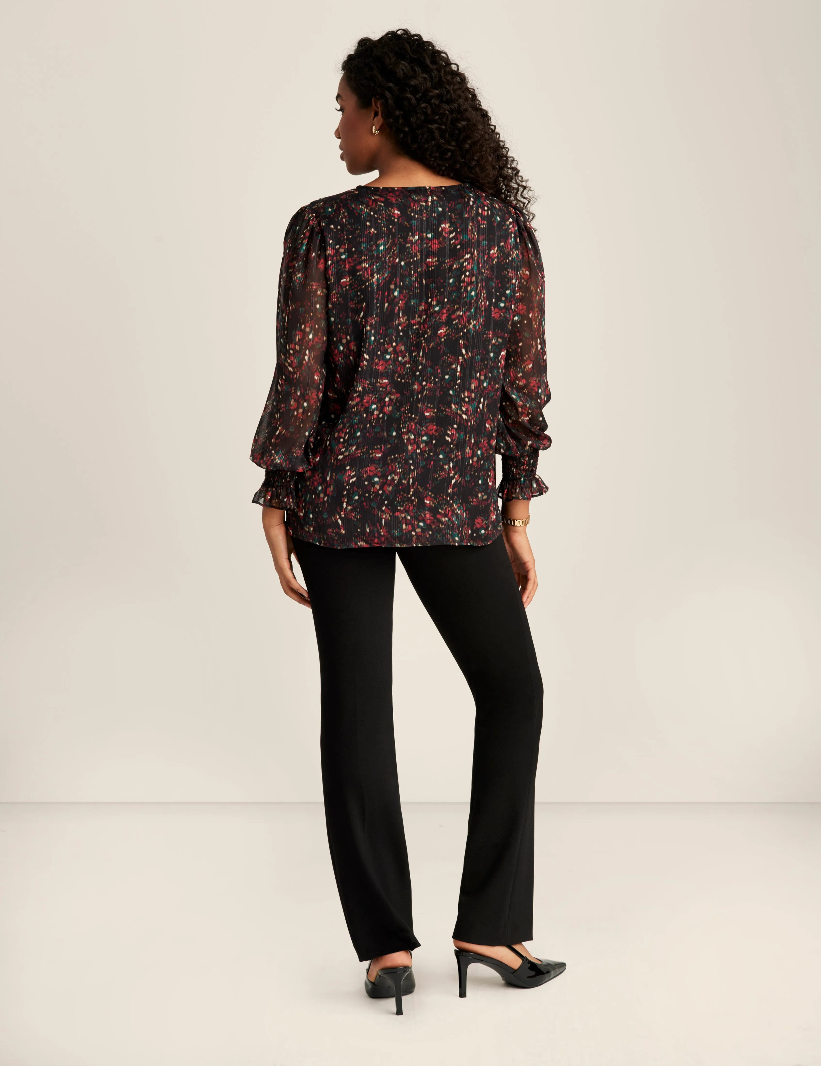 Long Sleeve V Neck Blouse sold by Anne Klein product image thumbnail 2