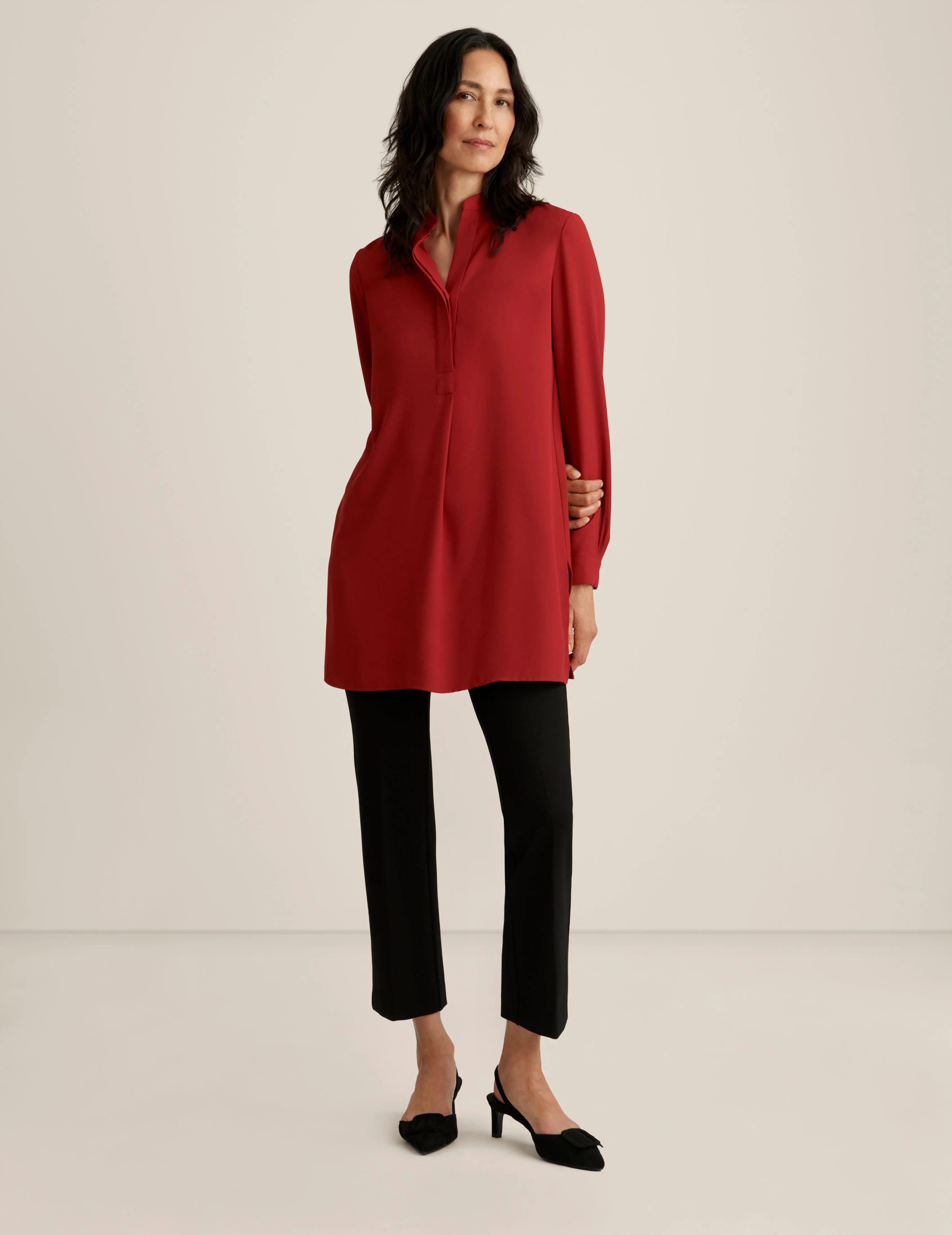 Long Sleeve Popover Blouse sold by Anne Klein