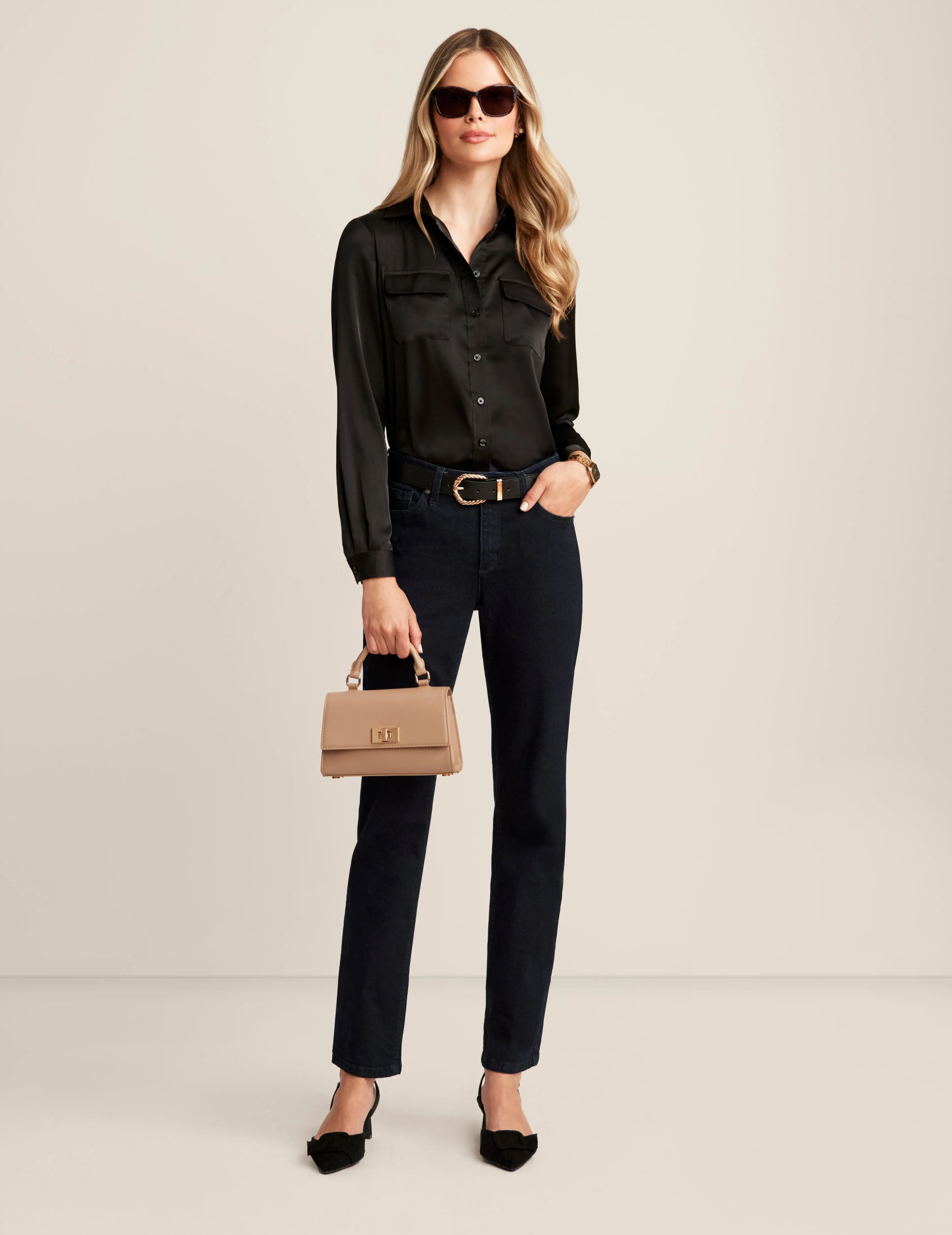 2 Pocket Long Sleeve Utility Blouse sold by Anne Klein