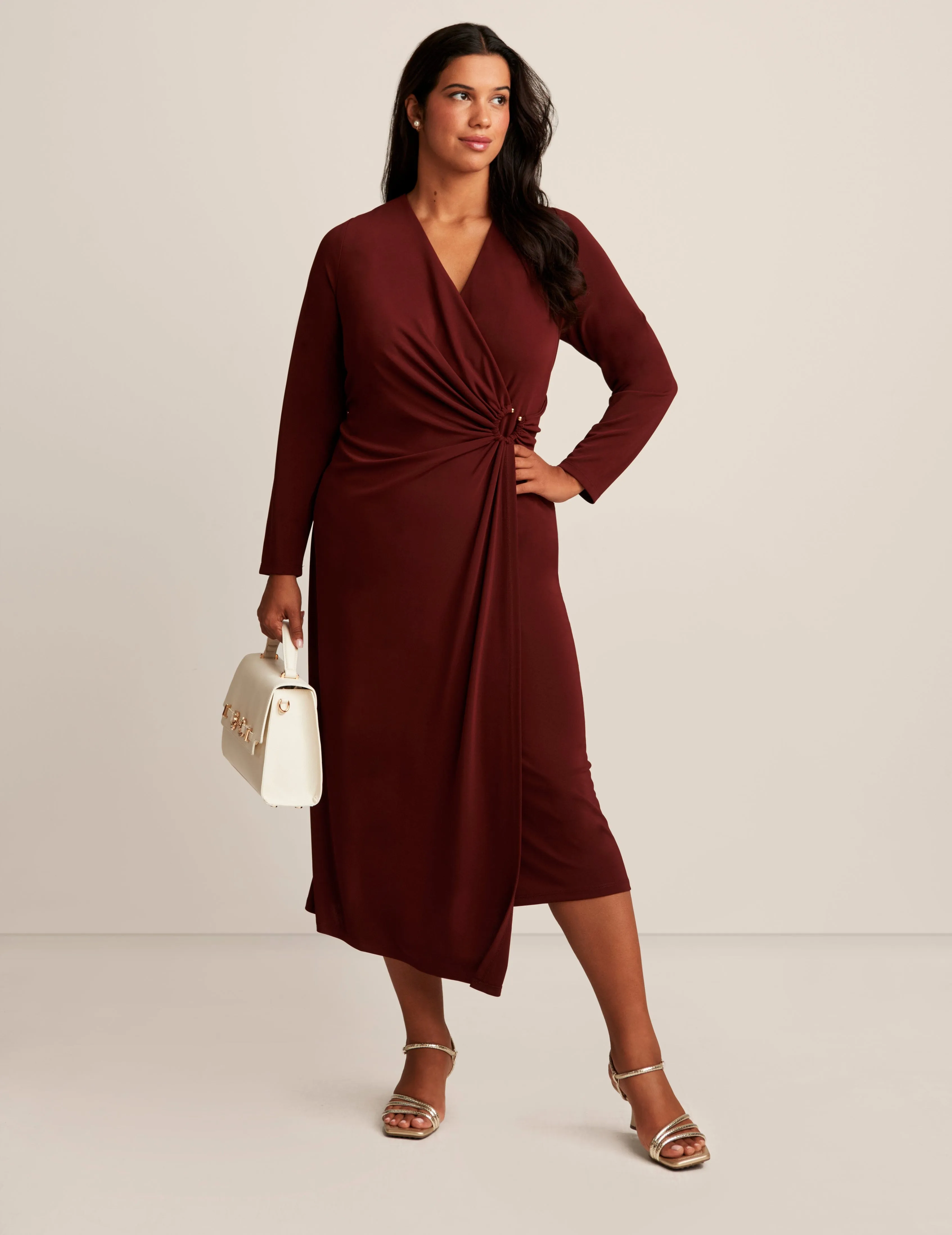 Plus Size Shirred O Ring Midi Dress sold by Anne Klein