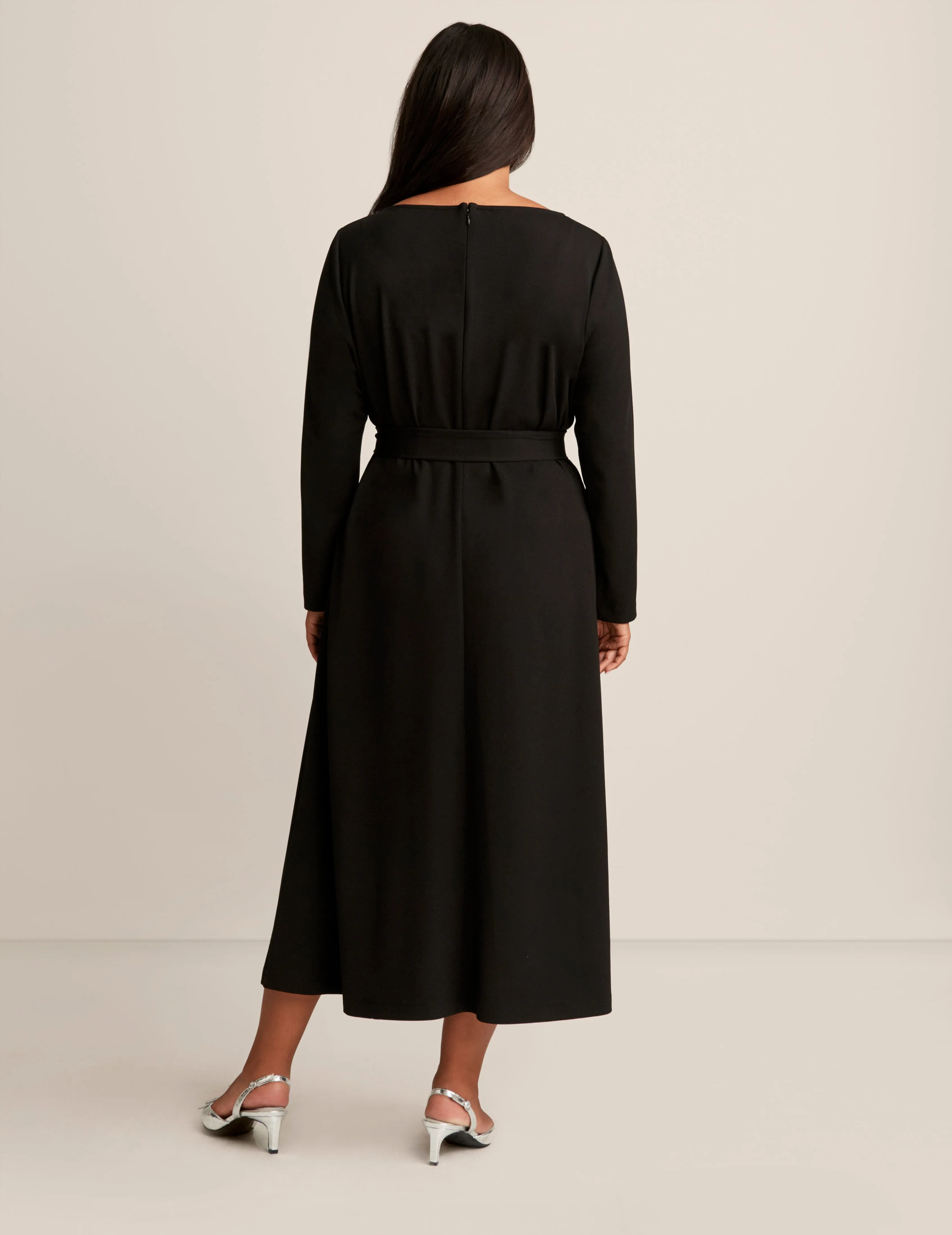 Plus Size Belted Scoop Neck Midi sold by Anne Klein product image thumbnail 2