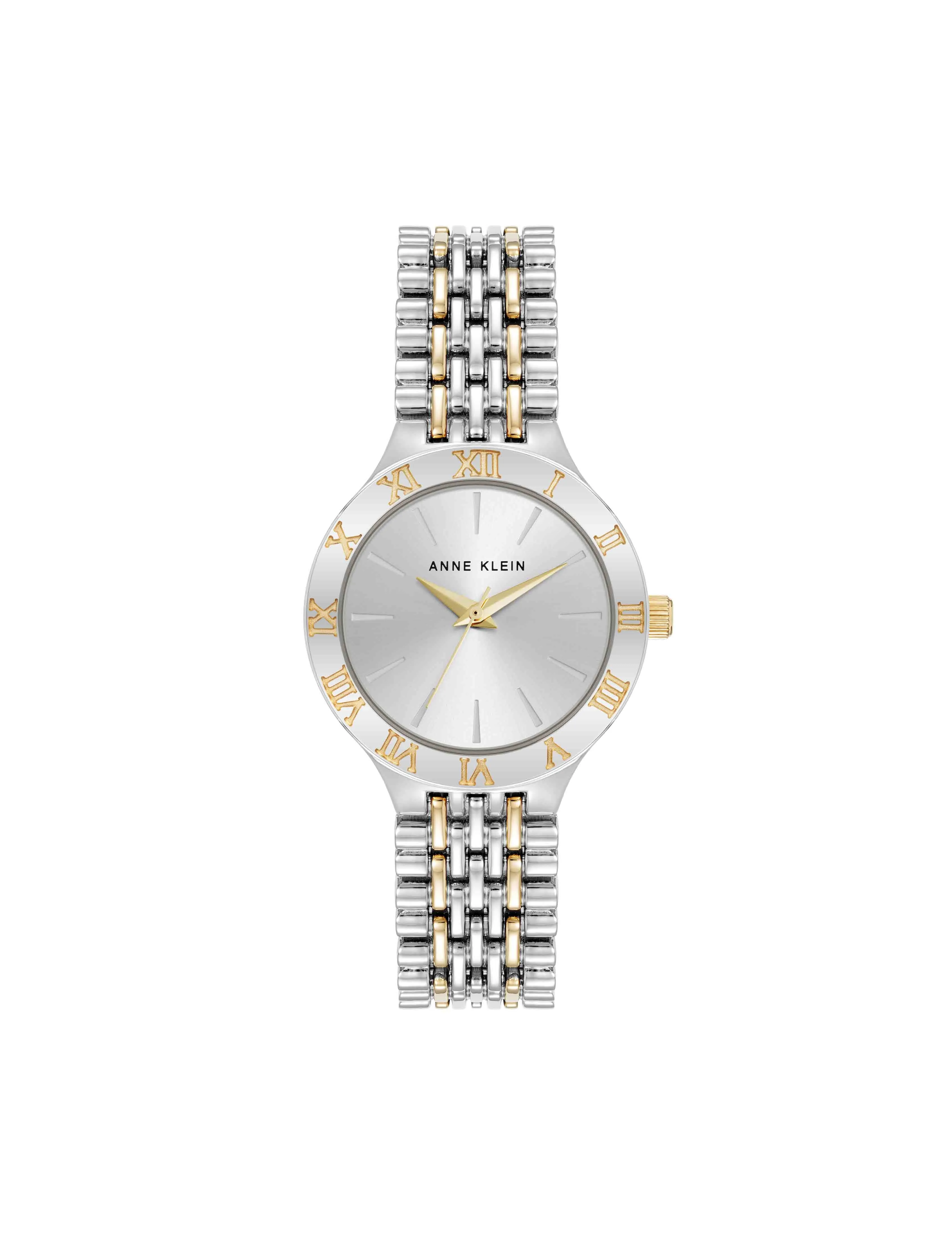 Iconic Round Roman Numeral Bezel Watch sold by Anne Klein