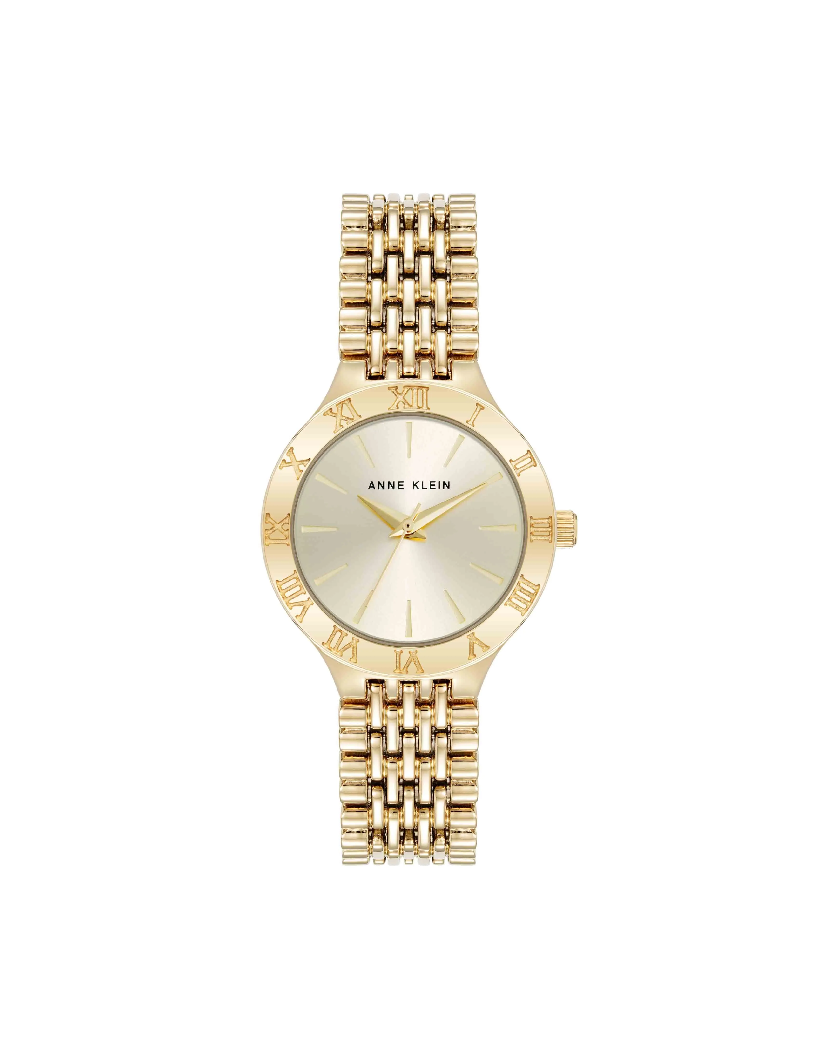 Iconic Round Roman Numeral Bezel Watch sold by Anne Klein