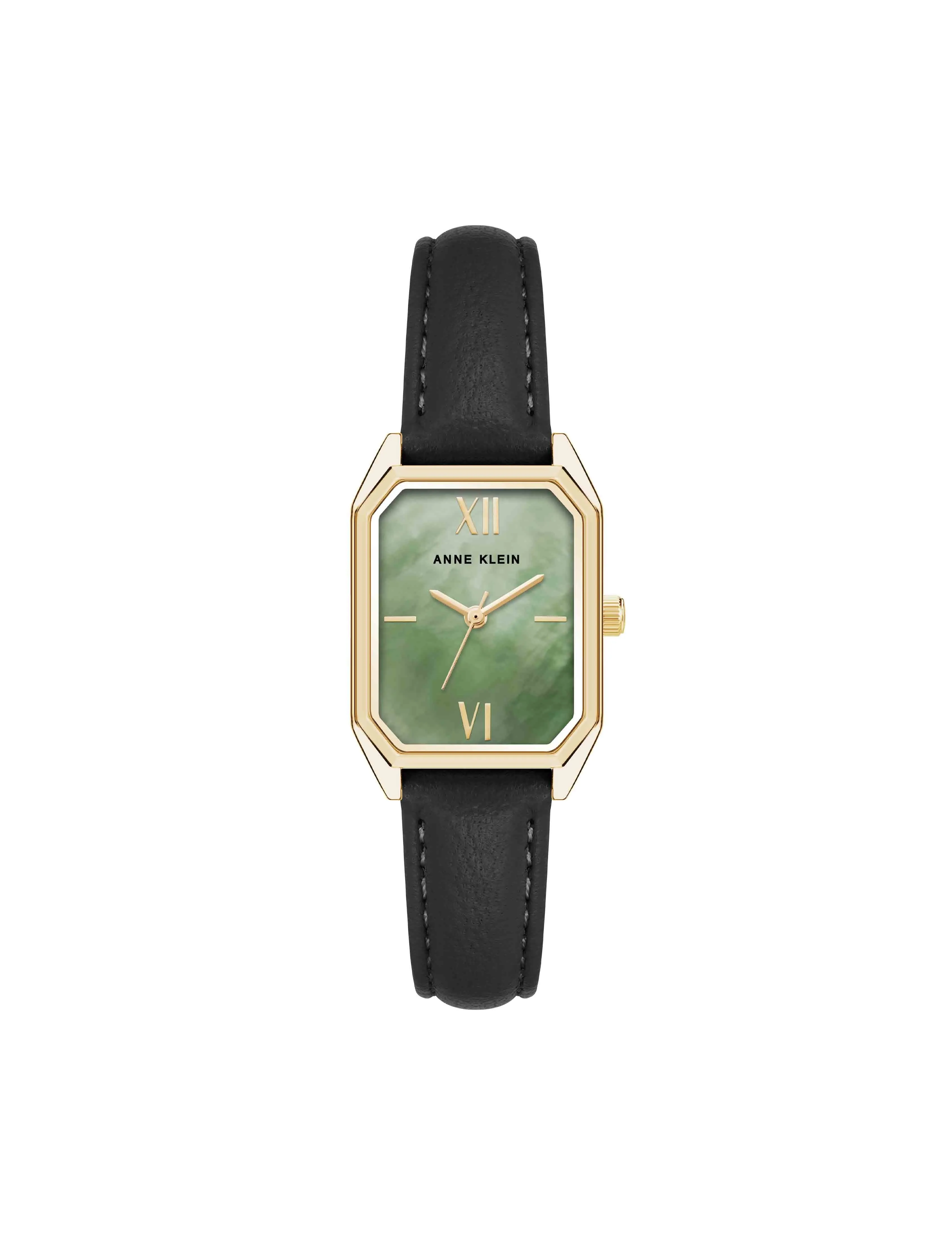 Octagonal Shaped Leather Strap Watch sold by Anne Klein