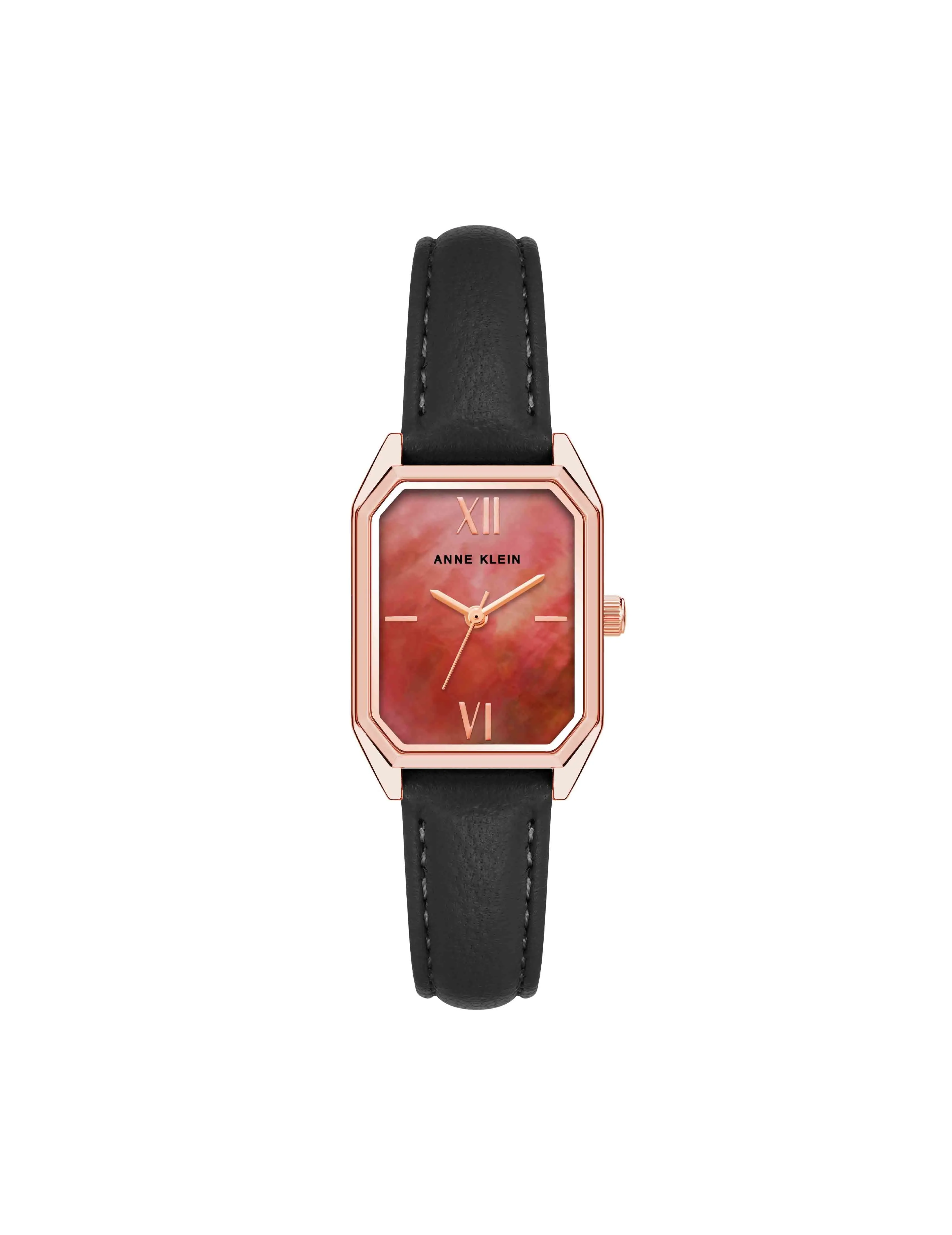 Octagonal Shaped Leather Strap Watch sold by Anne Klein