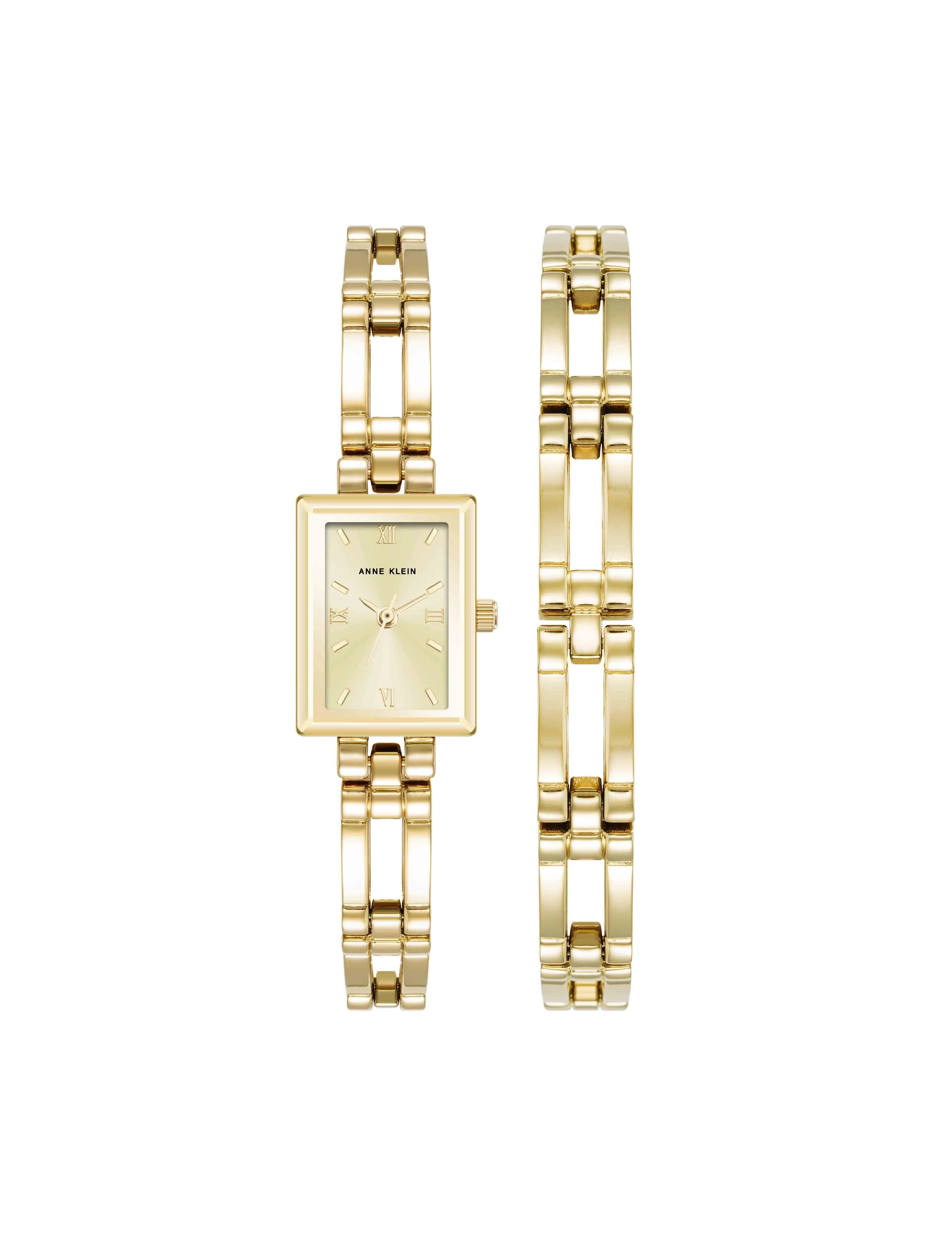 Iconic Rectangular Case Bangle Watch Set sold by Anne Klein
