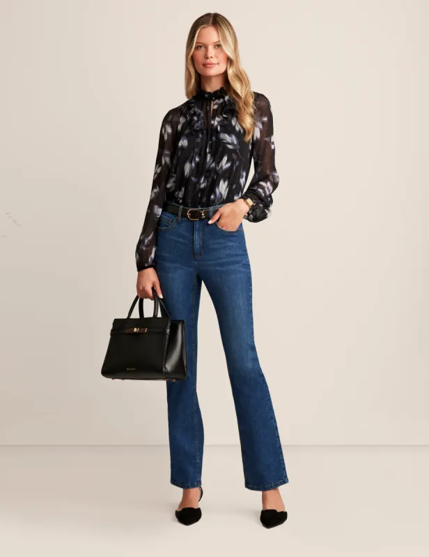 Ruffle Neck Long Sleeve Blouse sold by Anne Klein