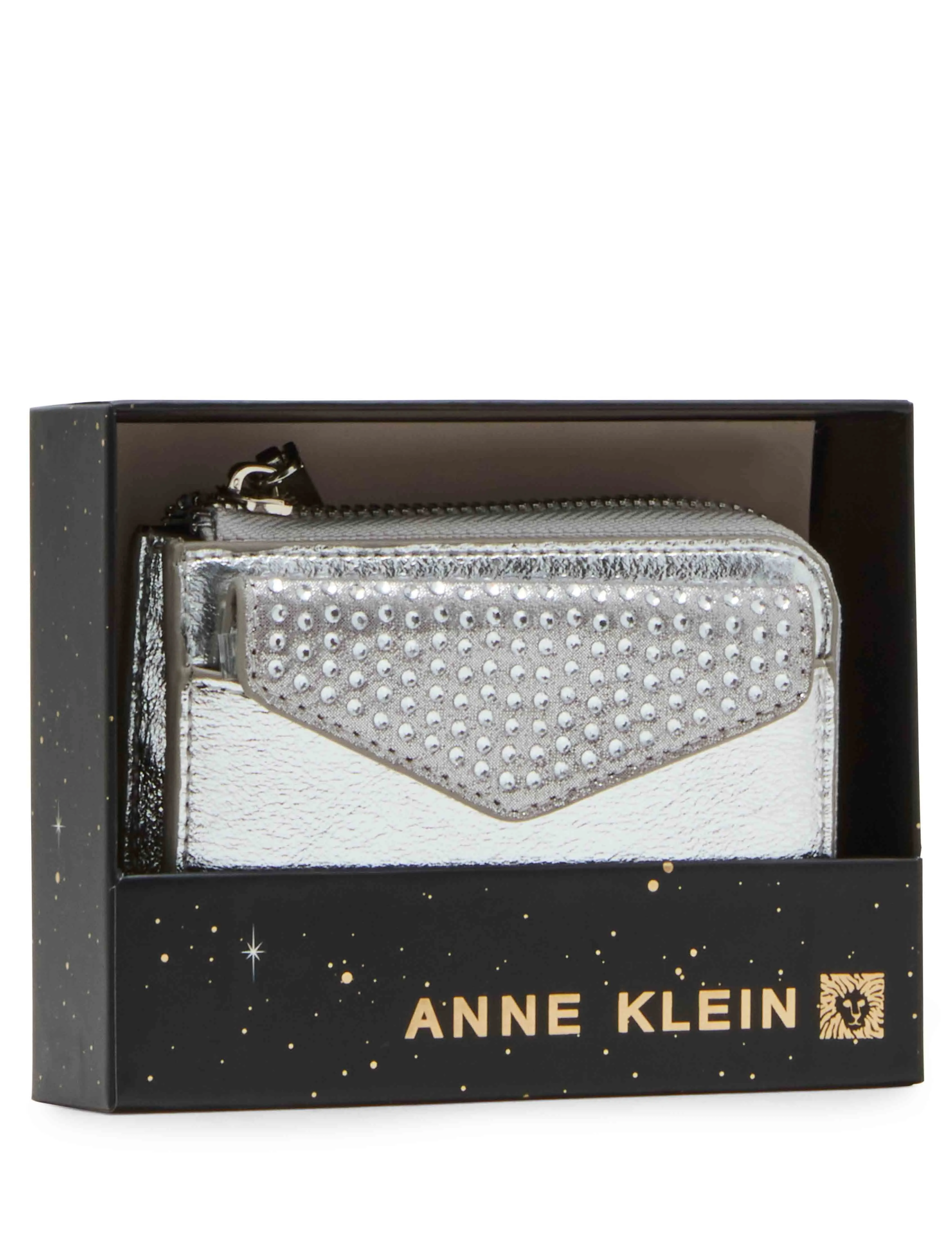 2 Piece Envelope Flap Curved Wallet With Rhinestones sold by Anne Klein