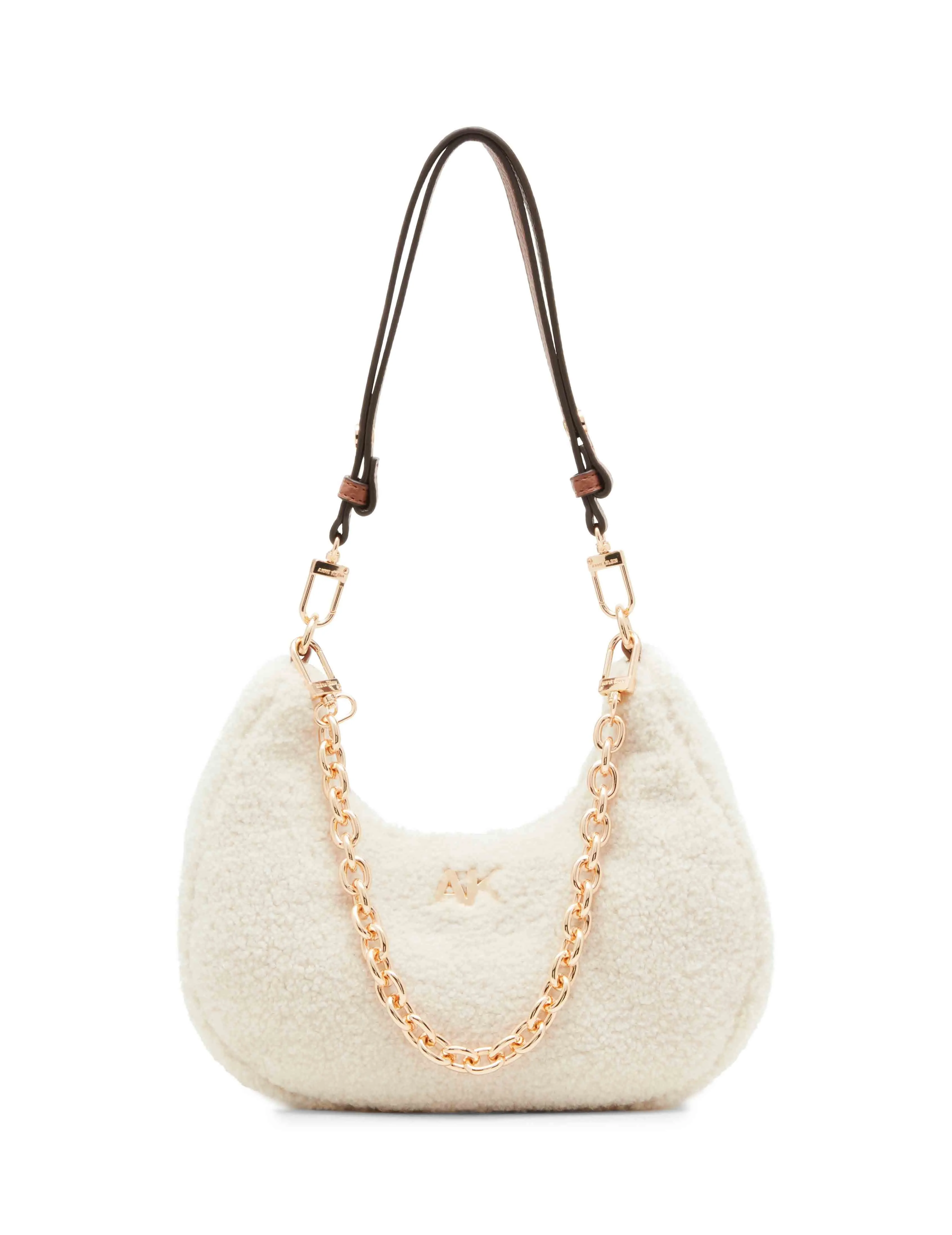 All Over Sherpa Crescent Shoulder Bag sold by Anne Klein