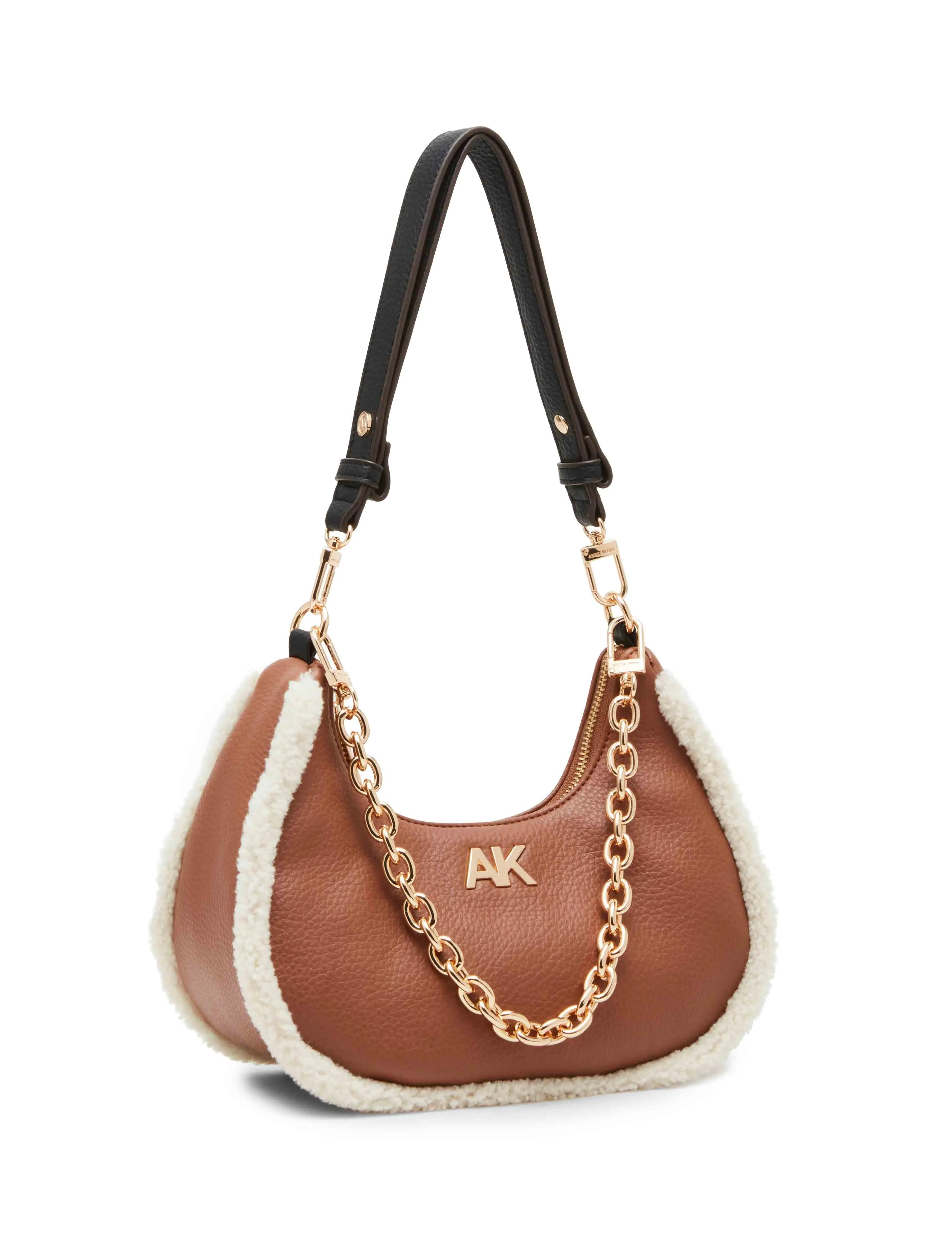 Sherpa Crescent Shoulder Bag With Swag Chain sold by Anne Klein product image thumbnail 3