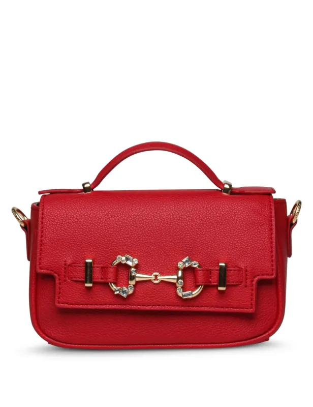 Top Handle Flap Crossbody With Embellished Horse Bit Detailing sold by Anne Klein