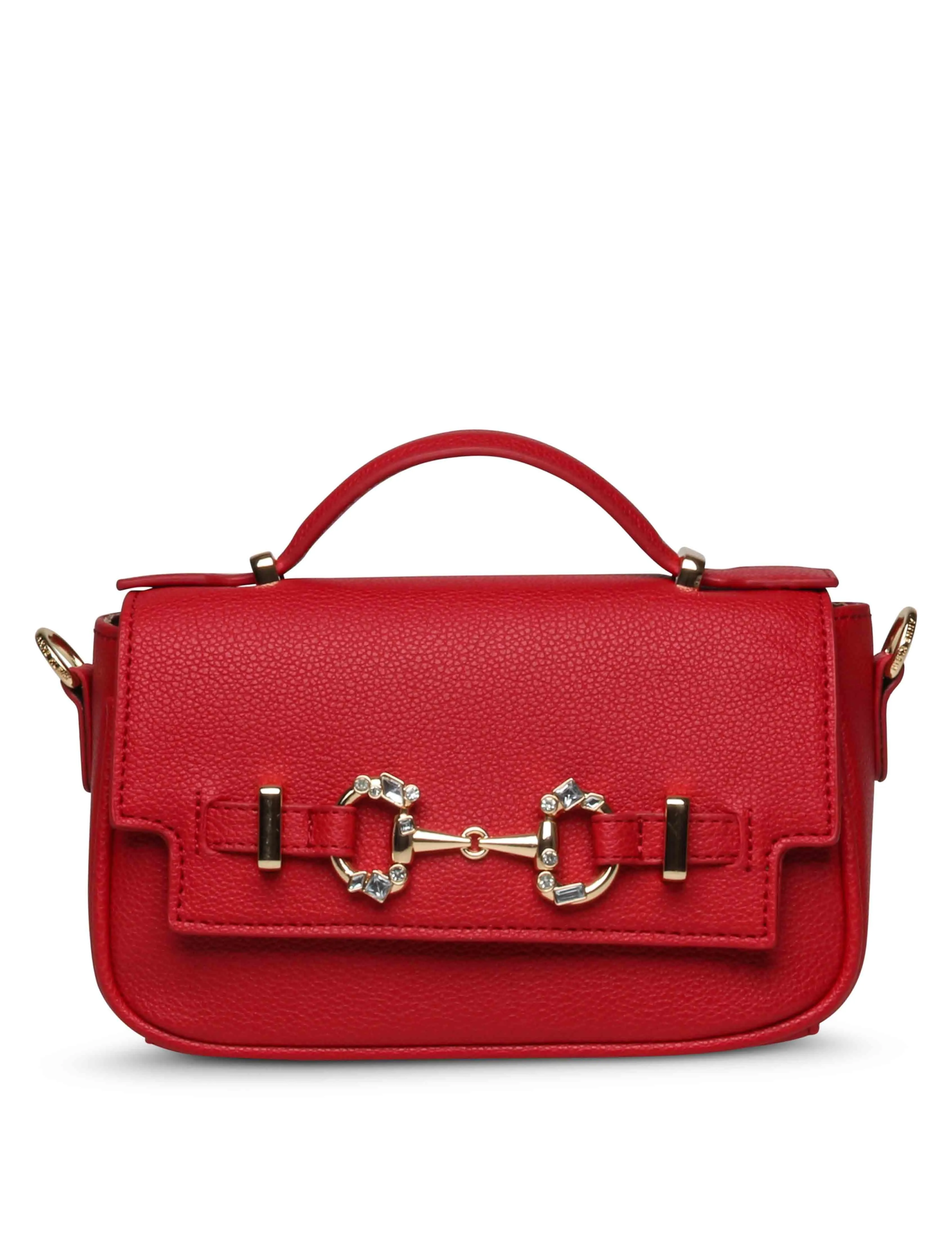 Top Handle Flap Crossbody With Embellished Horse Bit Detailing sold by Anne Klein