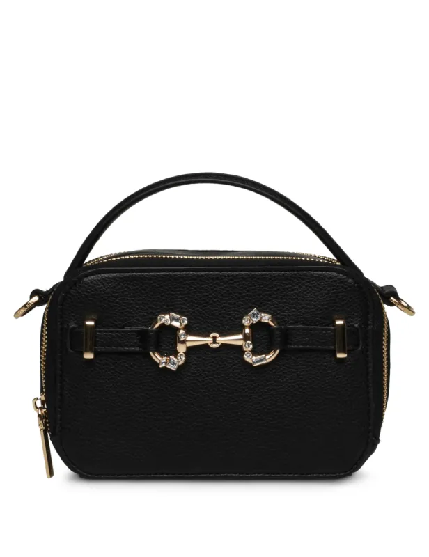 Double Zip Camera Bag With Embellished Horse Bit Detailing sold by Anne Klein
