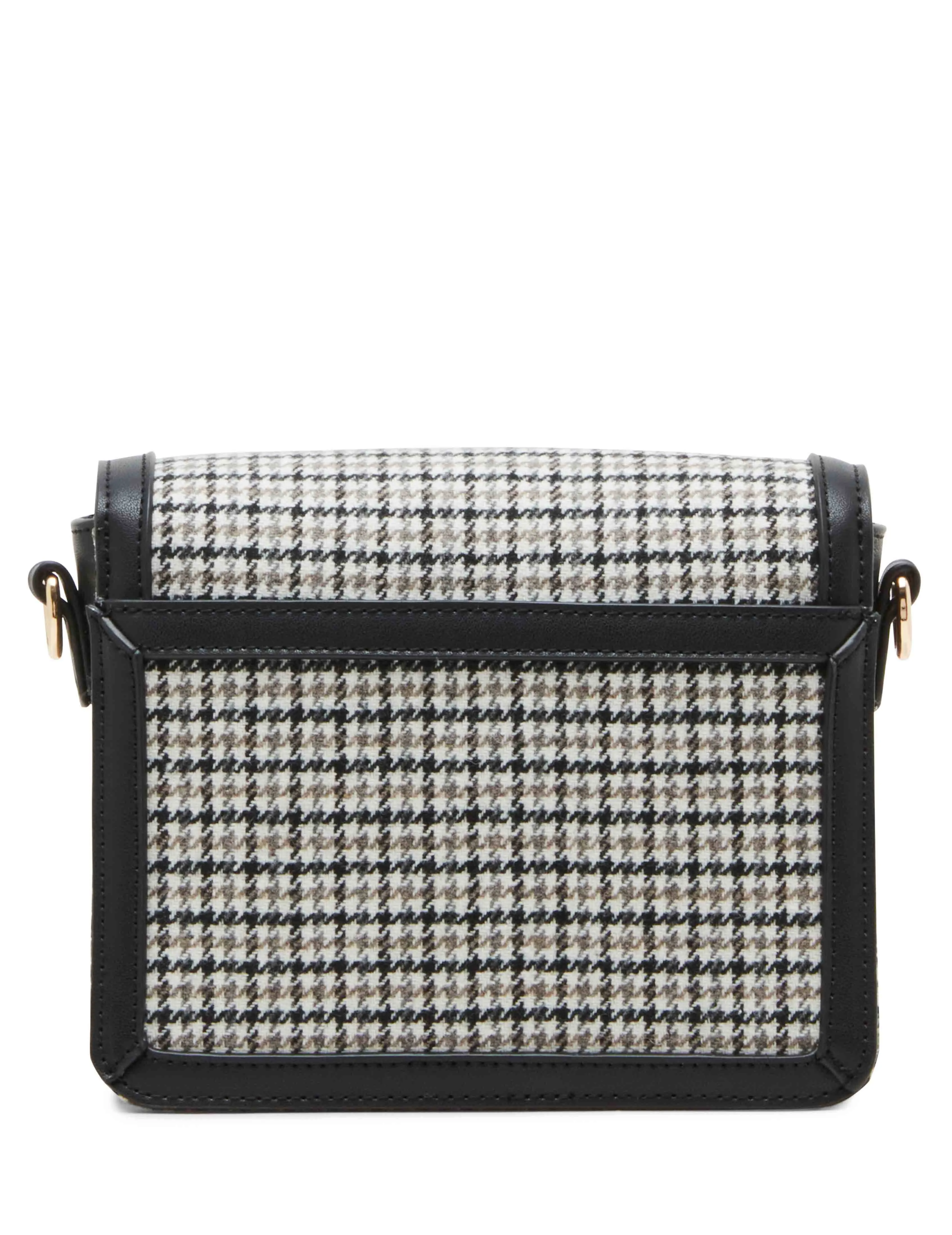 Flap Crossbody In Micro Houndstooth With Enamel Turn Lock sold by Anne Klein product image thumbnail 5