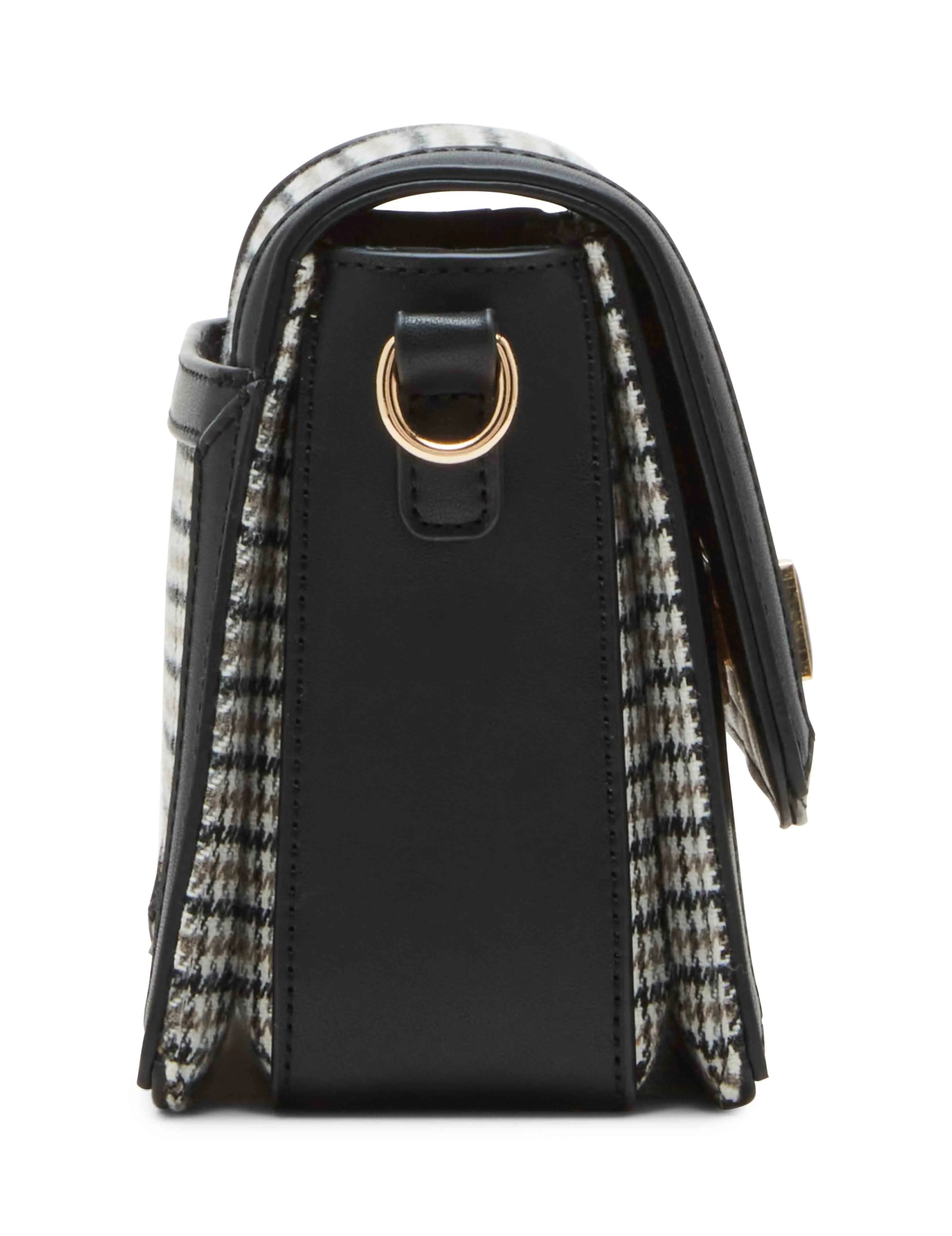 Flap Crossbody In Micro Houndstooth With Enamel Turn Lock sold by Anne Klein product image thumbnail 4