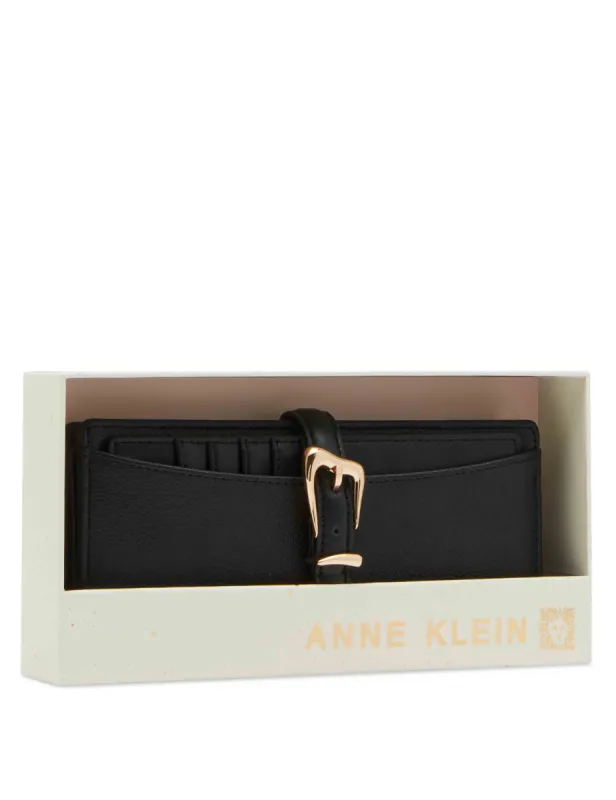 2 Piece Gift Set With Sculpted Buckle Wallet And Removeable Card Organizer sold by Anne Klein