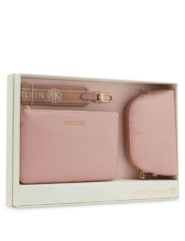 3 Piece Pouch Gift Set With Web Detailing made by Anne Klein