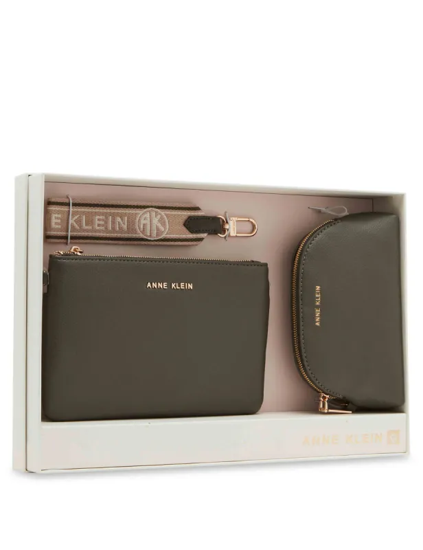 3 Piece Pouch Gift Set With Web Detailing made by Anne Klein