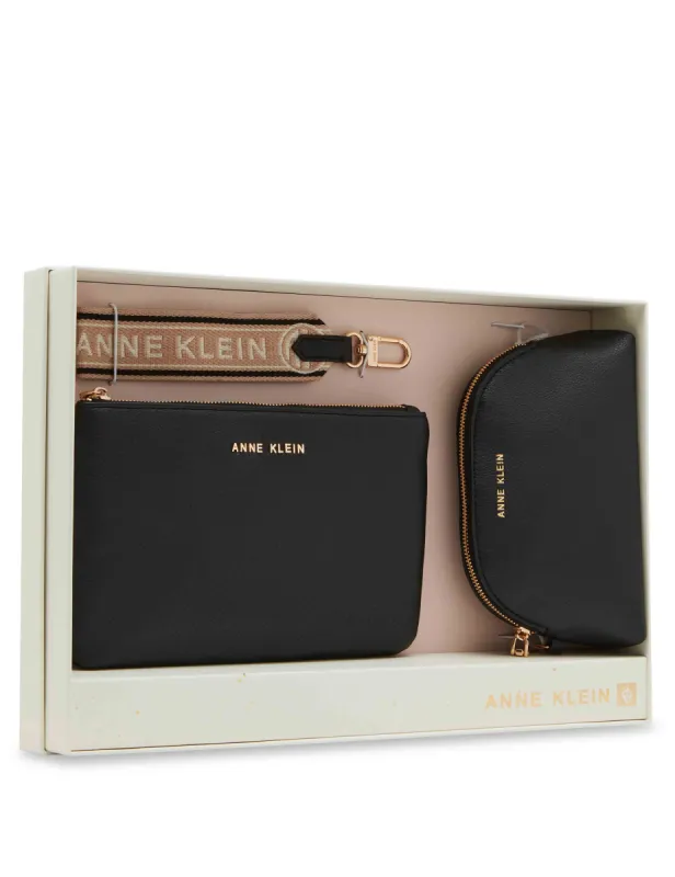 3 Piece Pouch Gift Set With Web Detailing made by Anne Klein