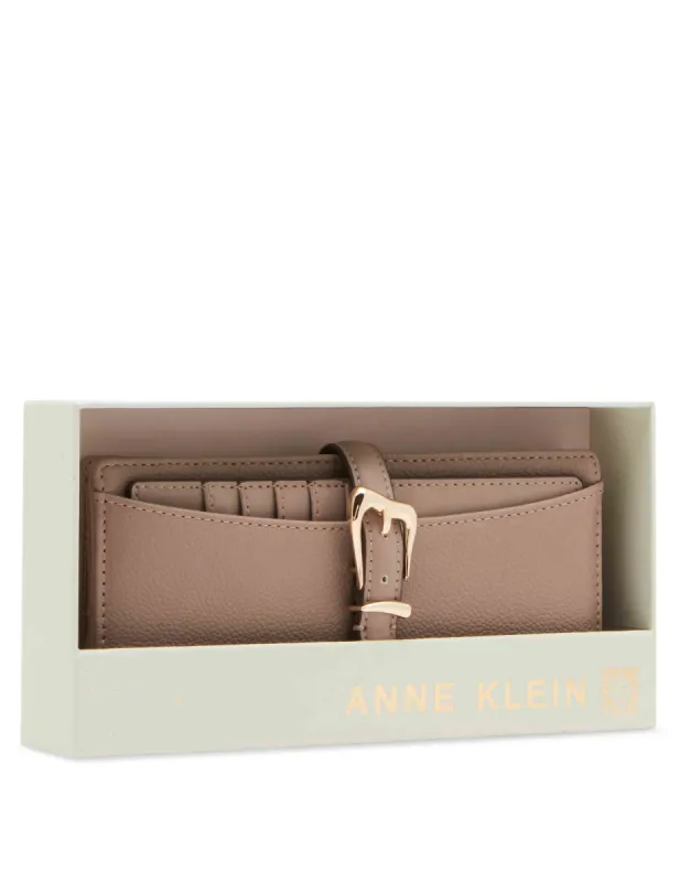 2 Piece Gift Set With Sculpted Buckle Wallet And Removeable Card Organizer sold by Anne Klein