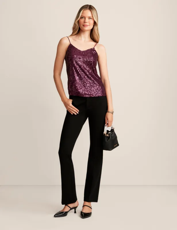 Linear Sequin Mesh V Neck Cami sold by Anne Klein