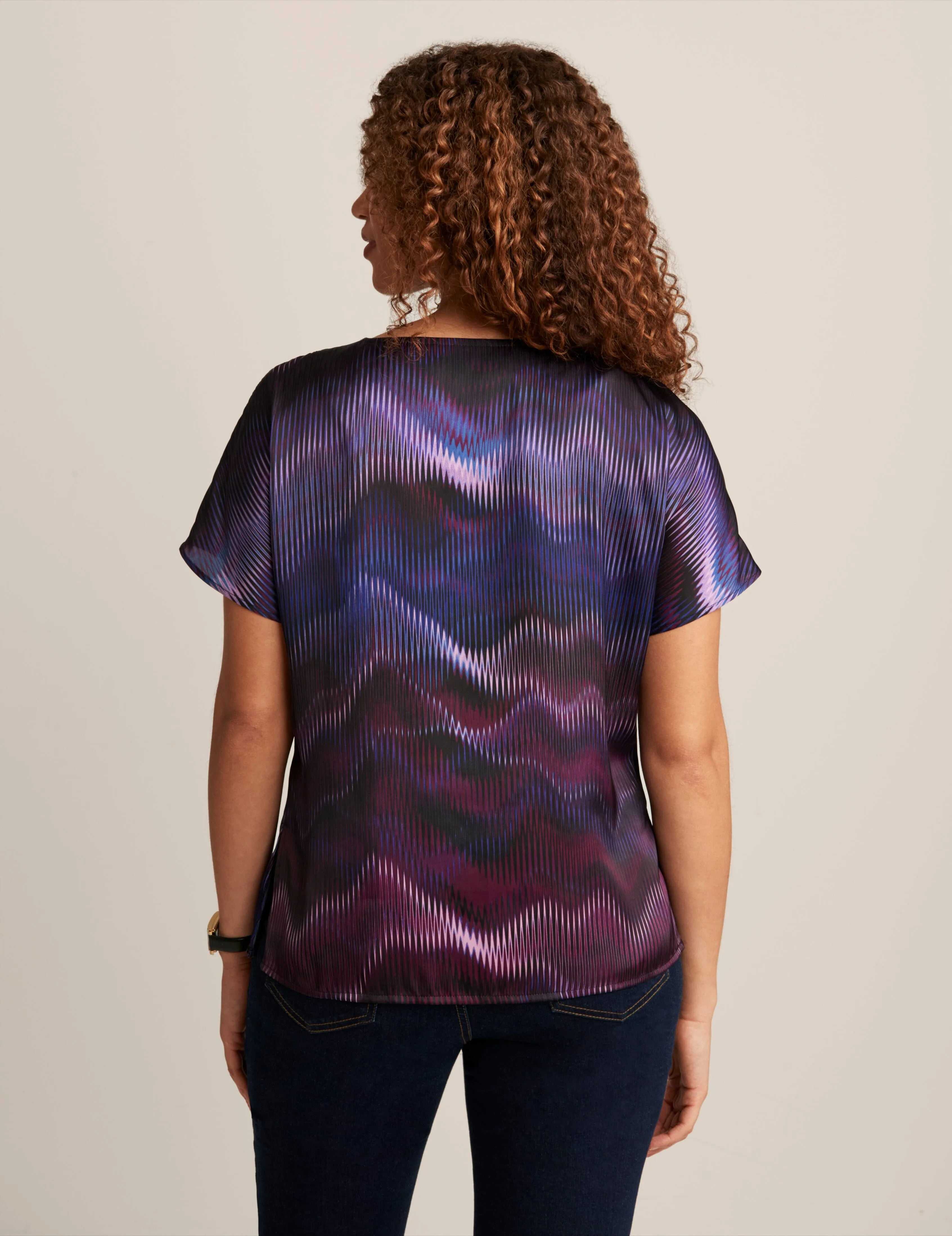 Short Sleeve Blouse With Bateau Neckline sold by Anne Klein product image thumbnail 2