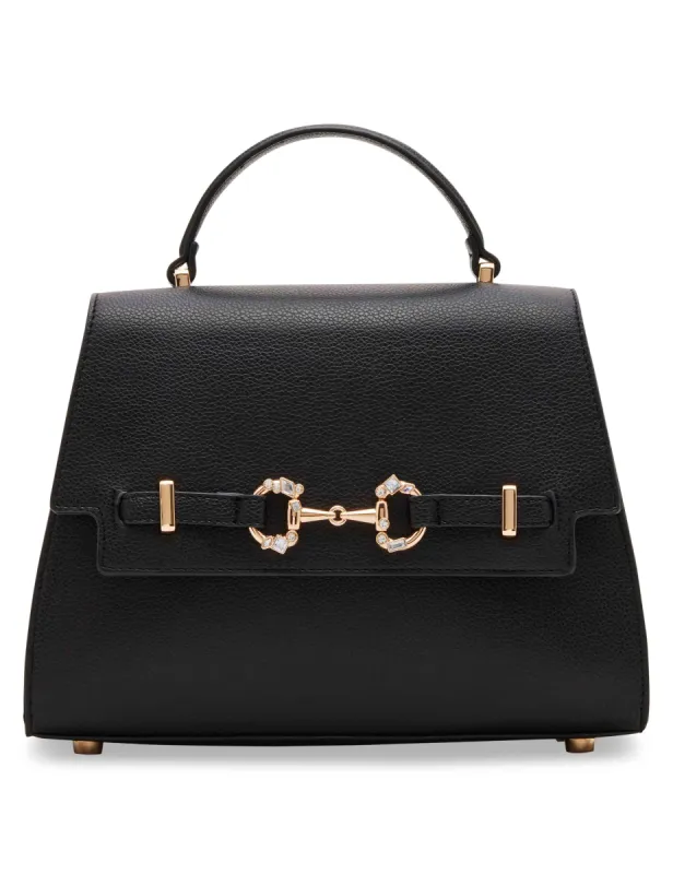 Top Handle Satchel With Embellished Horse Bit Detailing sold by Anne Klein