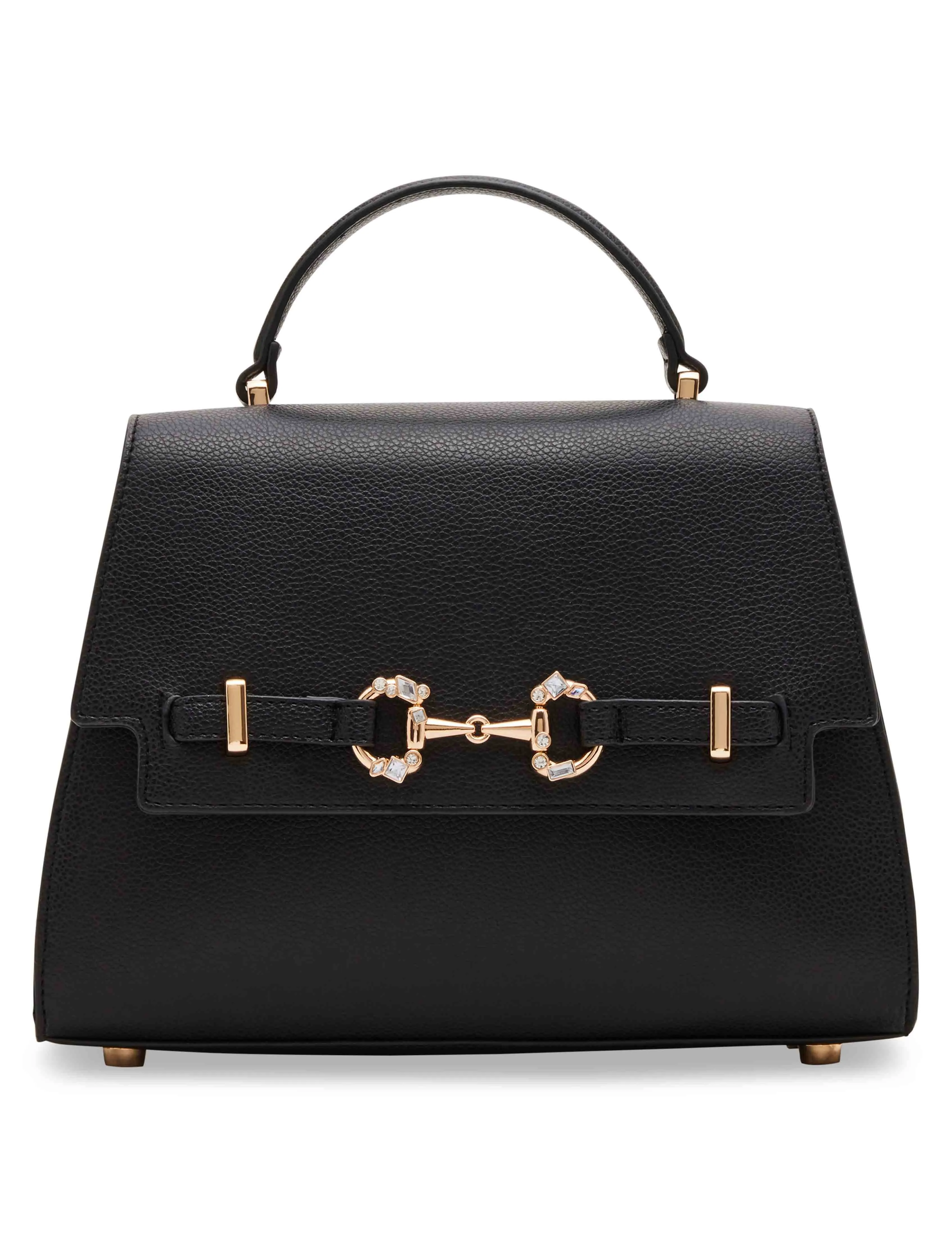 Top Handle Satchel With Embellished Horse Bit Detailing sold by Anne Klein