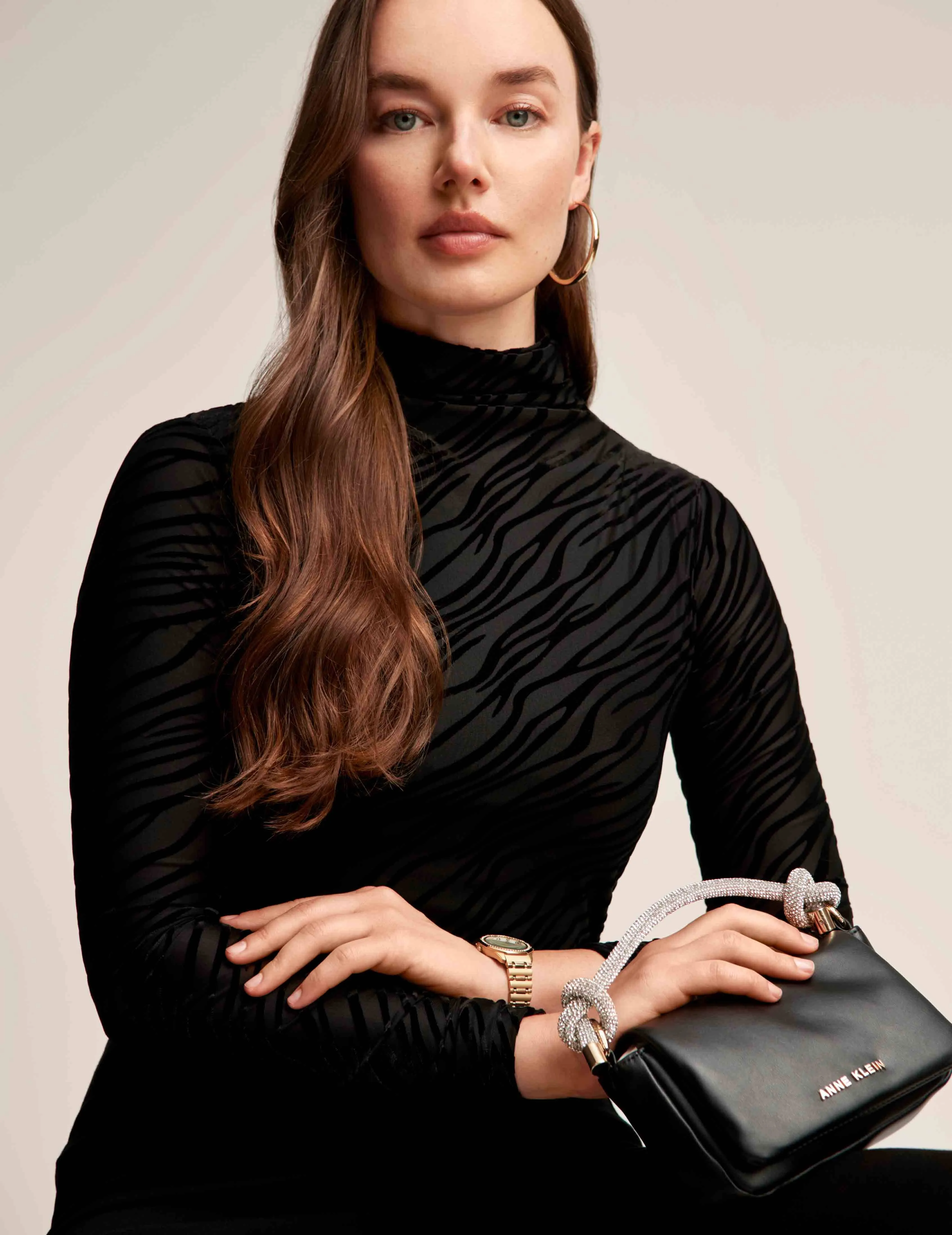 Crystalized Handle Mini Flap Crossbody sold by Anne Klein