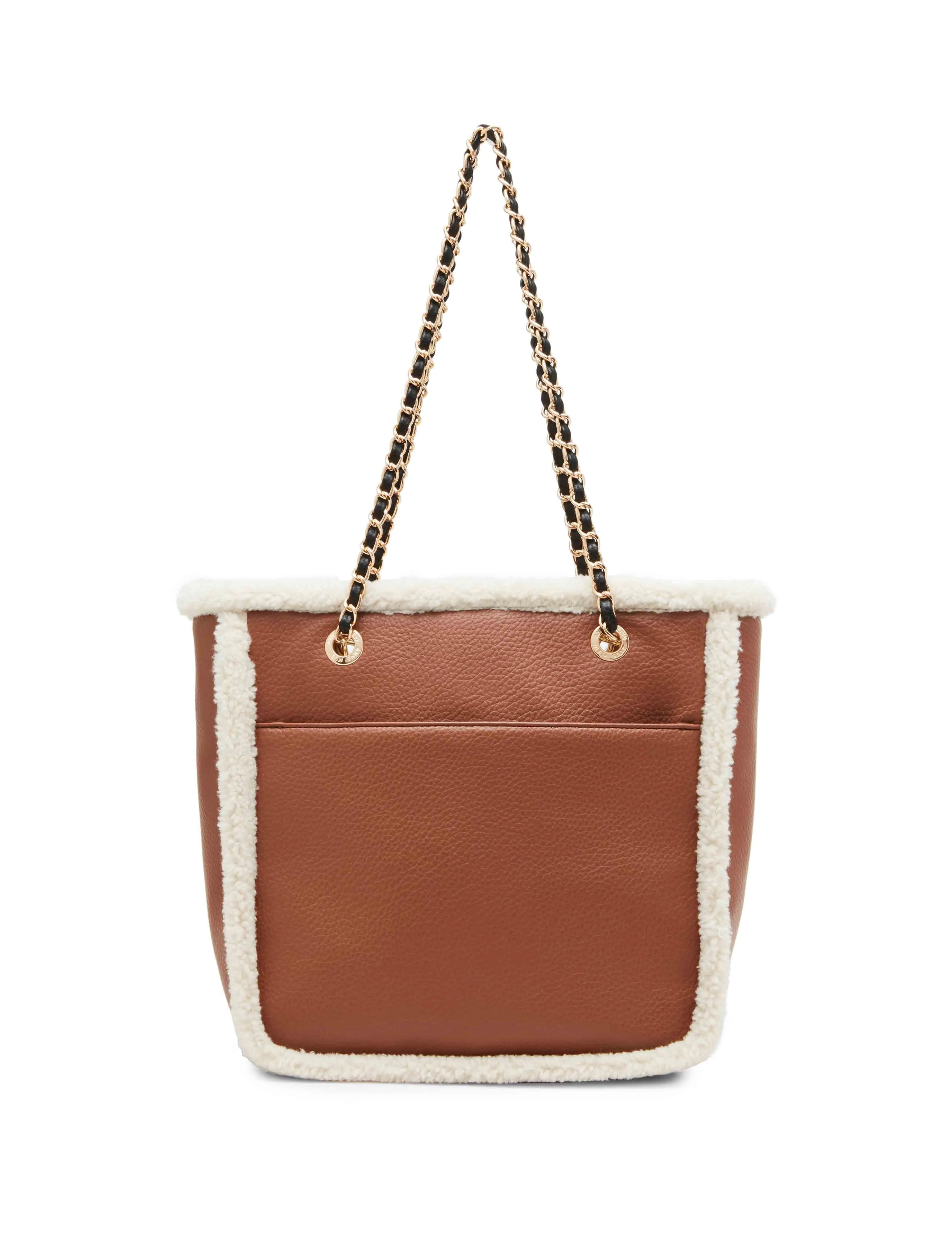 Sherpa Shopper Tote With Chain Detailing On Straps sold by Anne Klein product image thumbnail 5