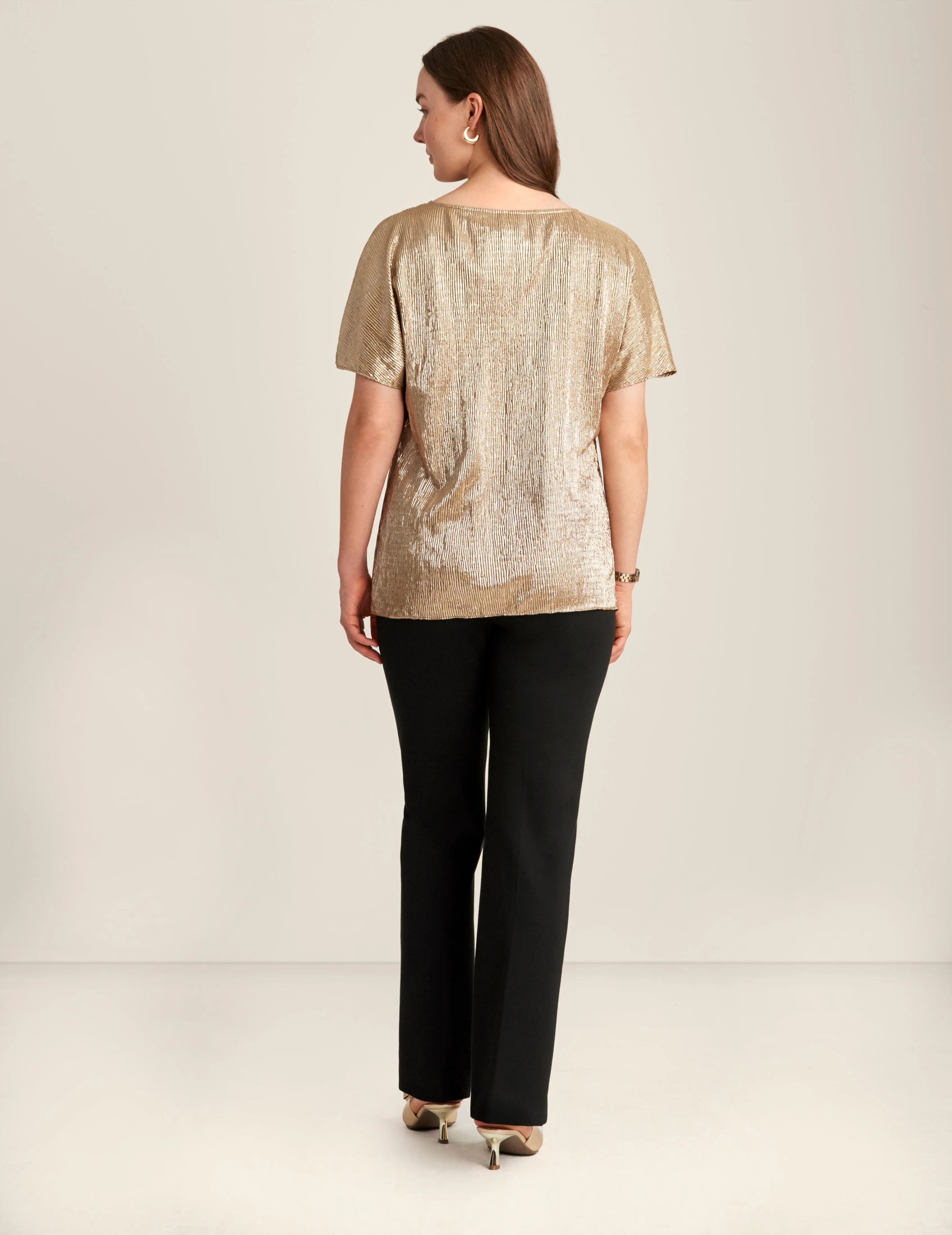 Short Sleeve Blouse With Bateau Neckline sold by Anne Klein product image thumbnail 2