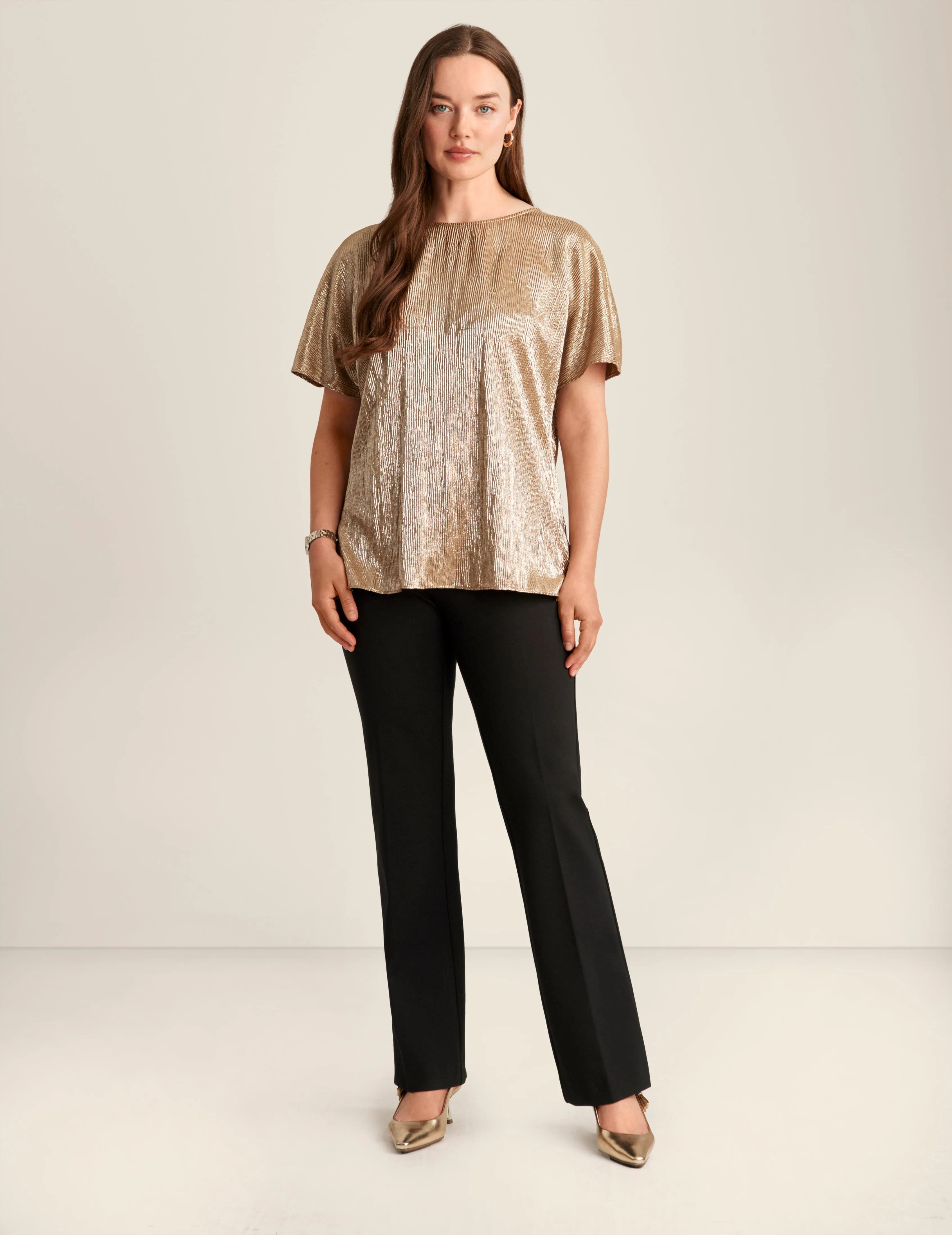Short Sleeve Blouse With Bateau Neckline sold by Anne Klein
