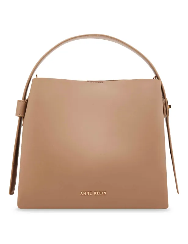 Small Bucket Hobo With Enamel Turn Lock sold by Anne Klein