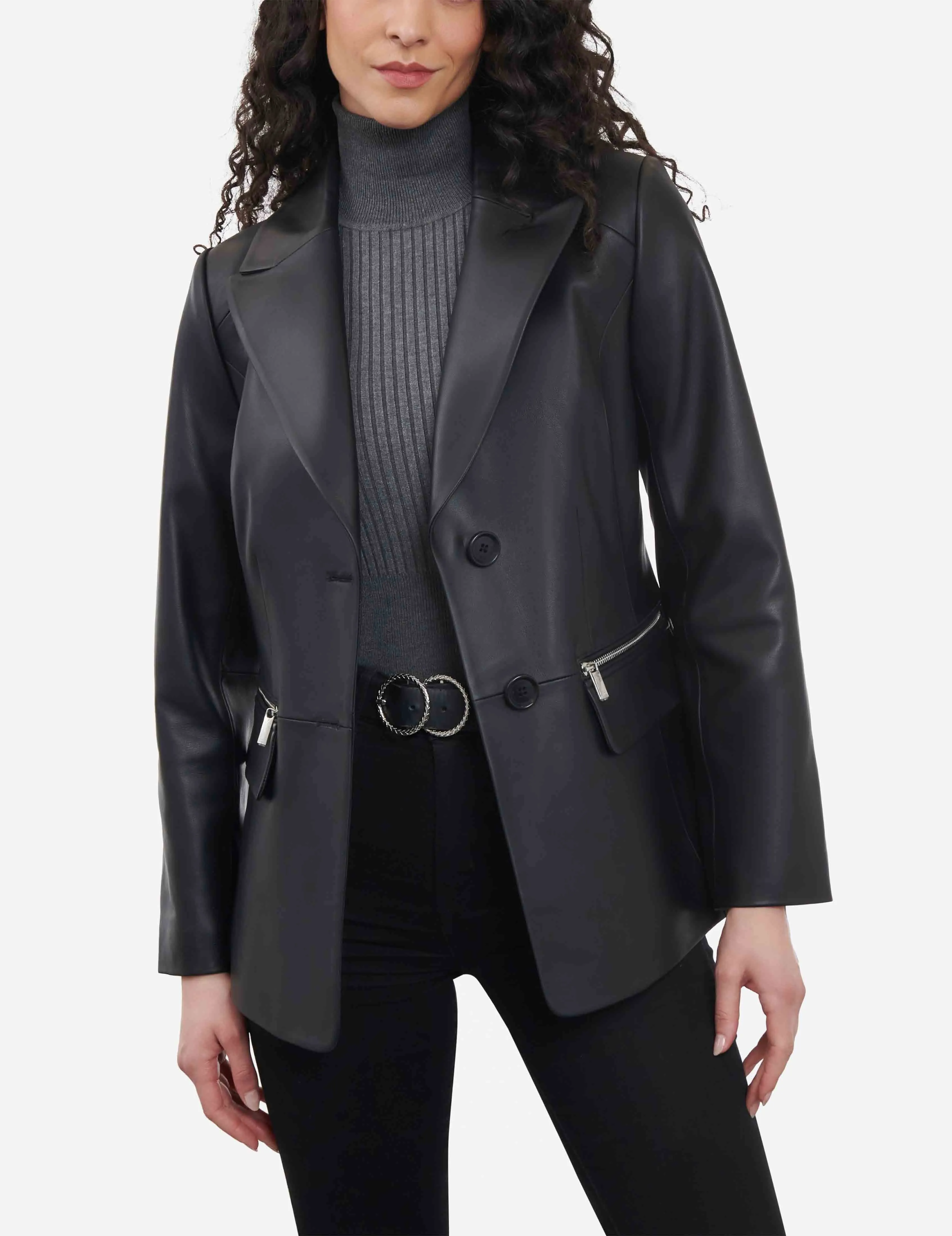Leather Blazer sold by Anne Klein product image thumbnail 3