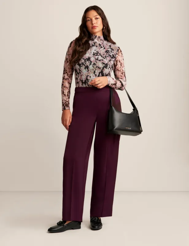 Printed Mesh Zip Back Mock Neck sold by Anne Klein