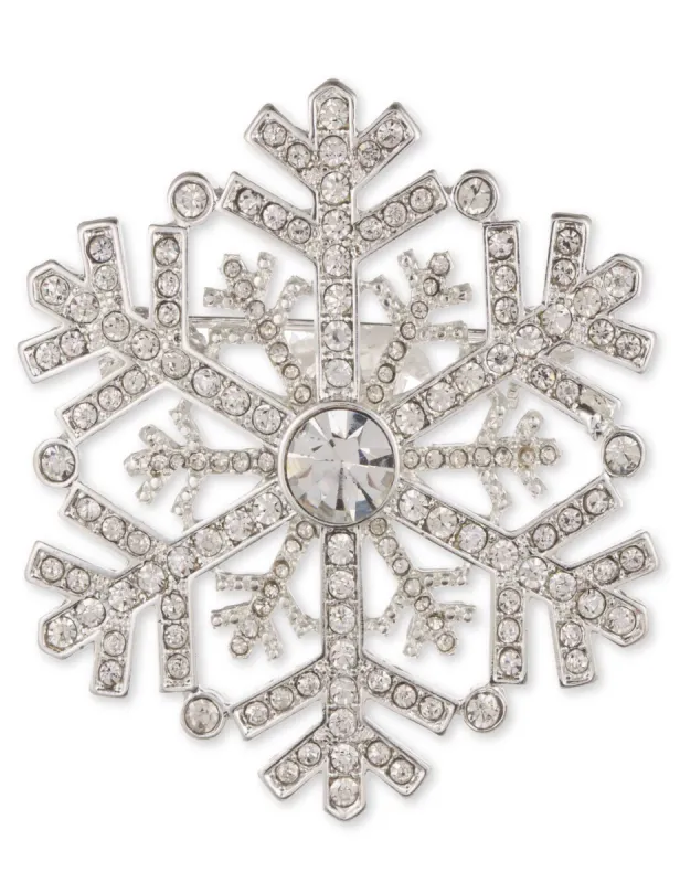 Pave Snowflake Pin - Silver sold by Anne Klein