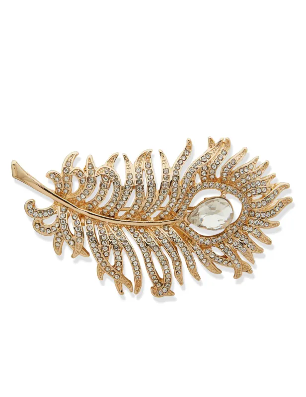 Feather Pin - Gold/Crystal sold by Anne Klein