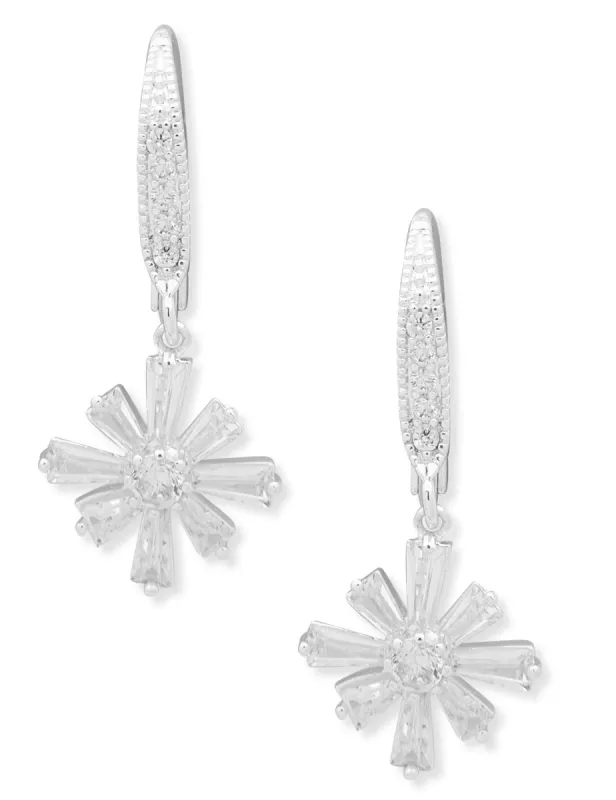 Baguette Cluster Drop Earring - Silver sold by Anne Klein