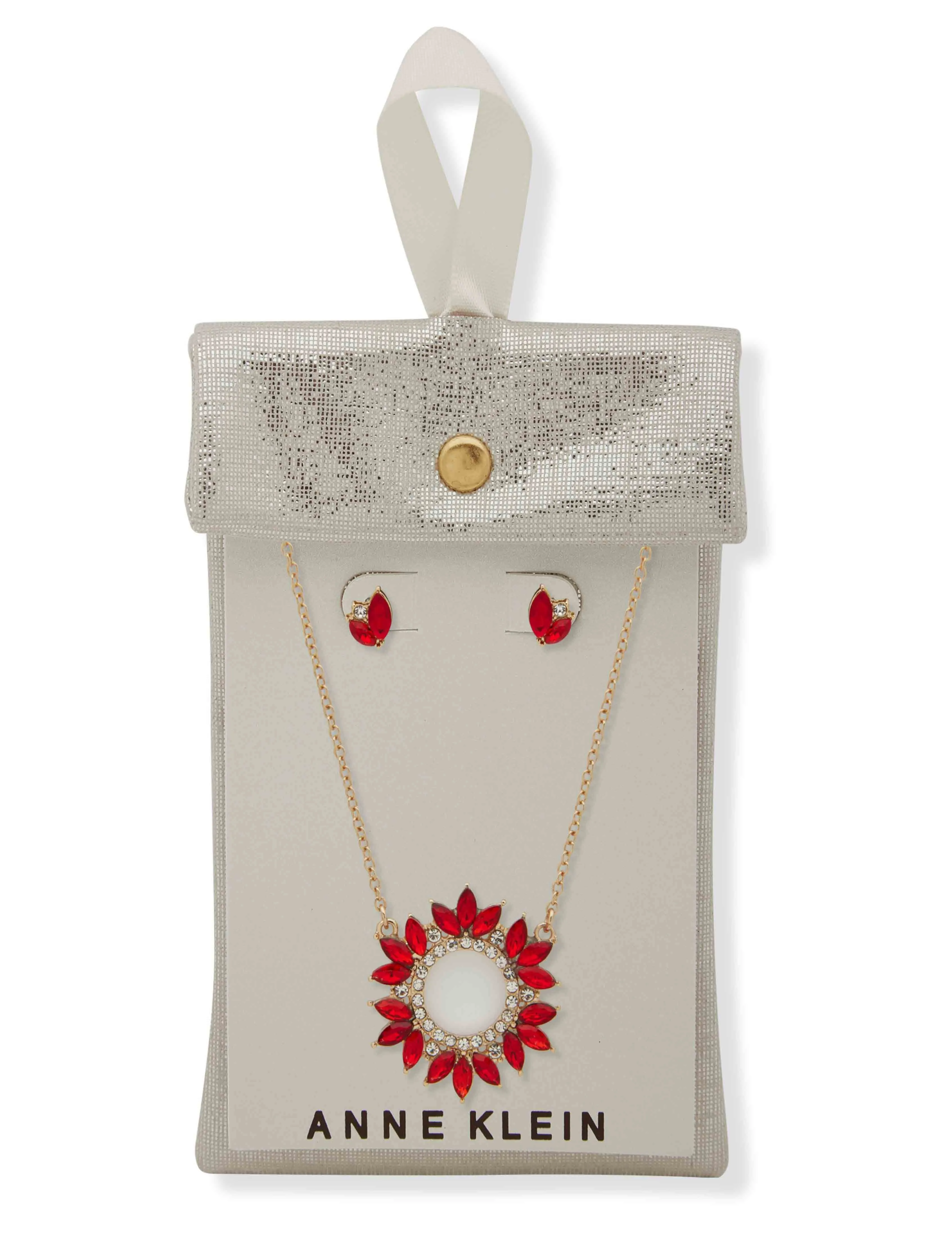 Cluster Pendant Necklace/Earring Set - Siam sold by Anne Klein product image thumbnail 2