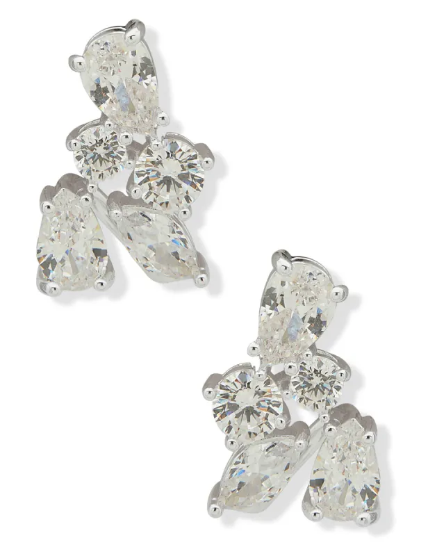 Stone Custer Earring - Silver sold by Anne Klein