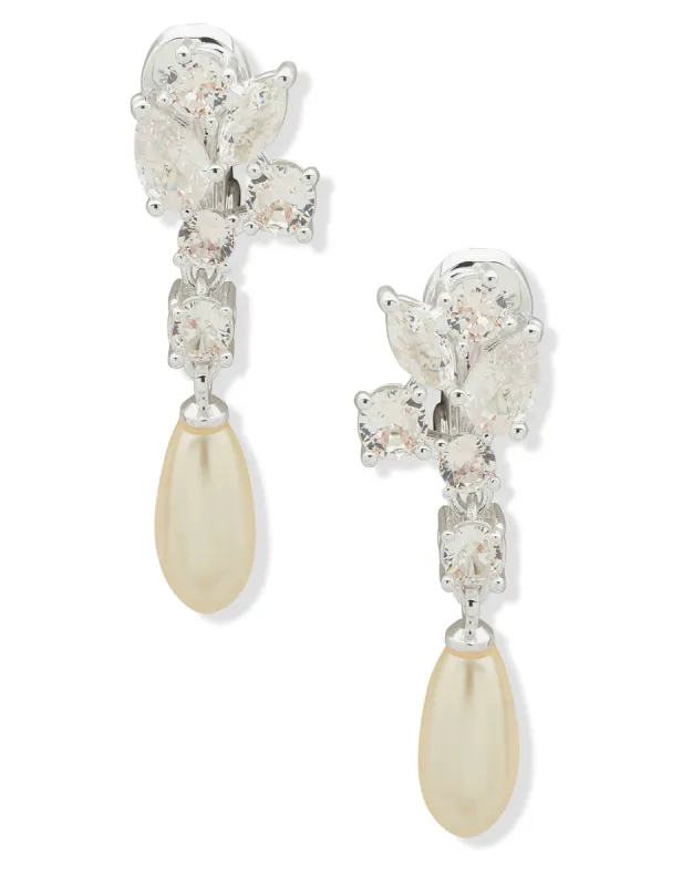 Pearl Cluster Stud Earring - Silver sold by Anne Klein