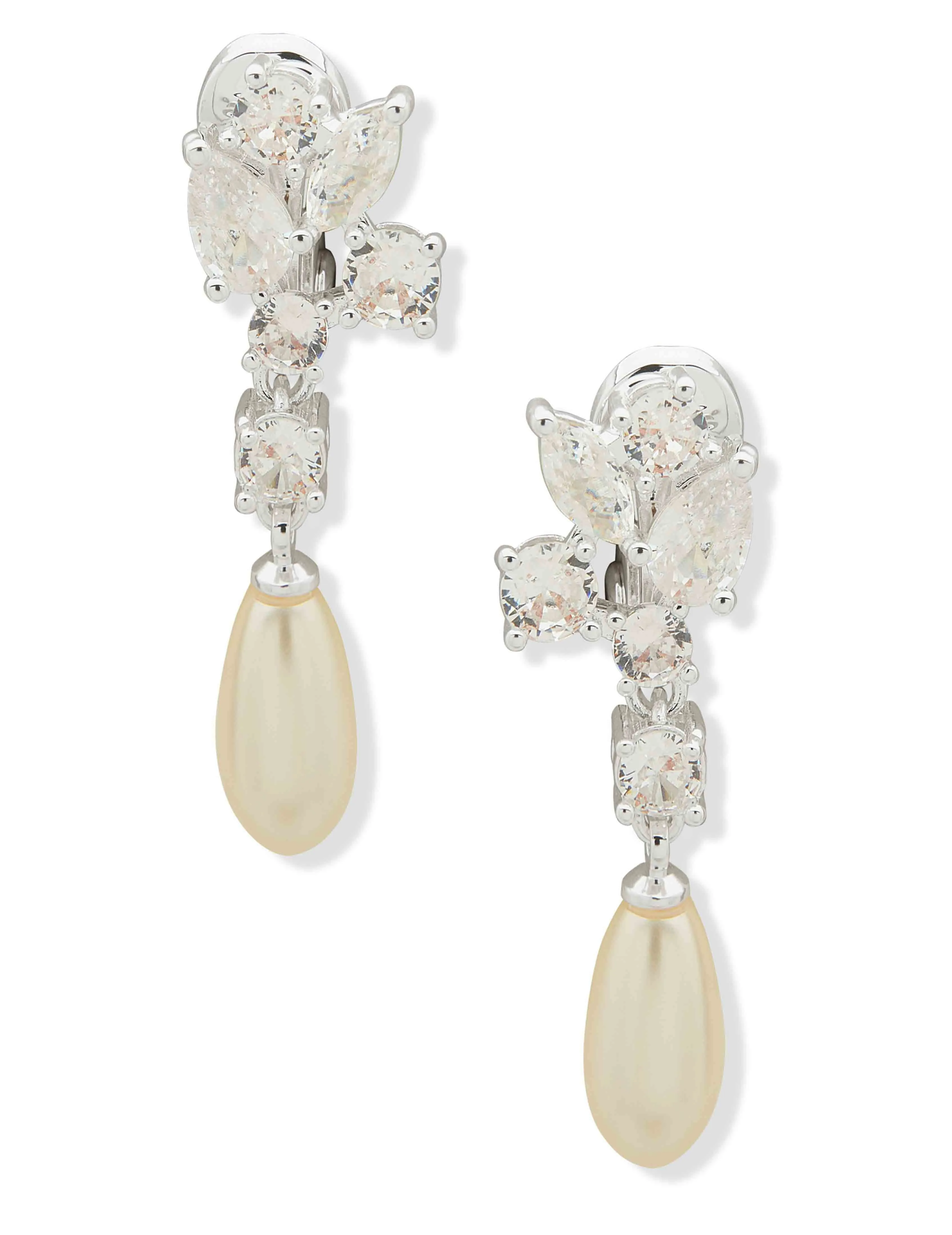 Pearl Cluster Stud Earring - Silver sold by Anne Klein